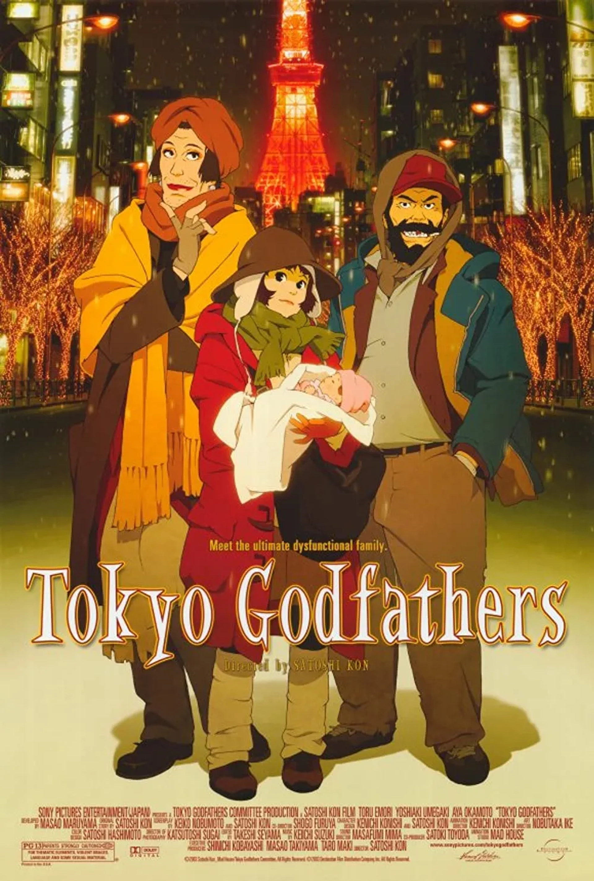 دانلود انیمه پدر خوانده های توکیو (Tokyo Godfathers 2003)