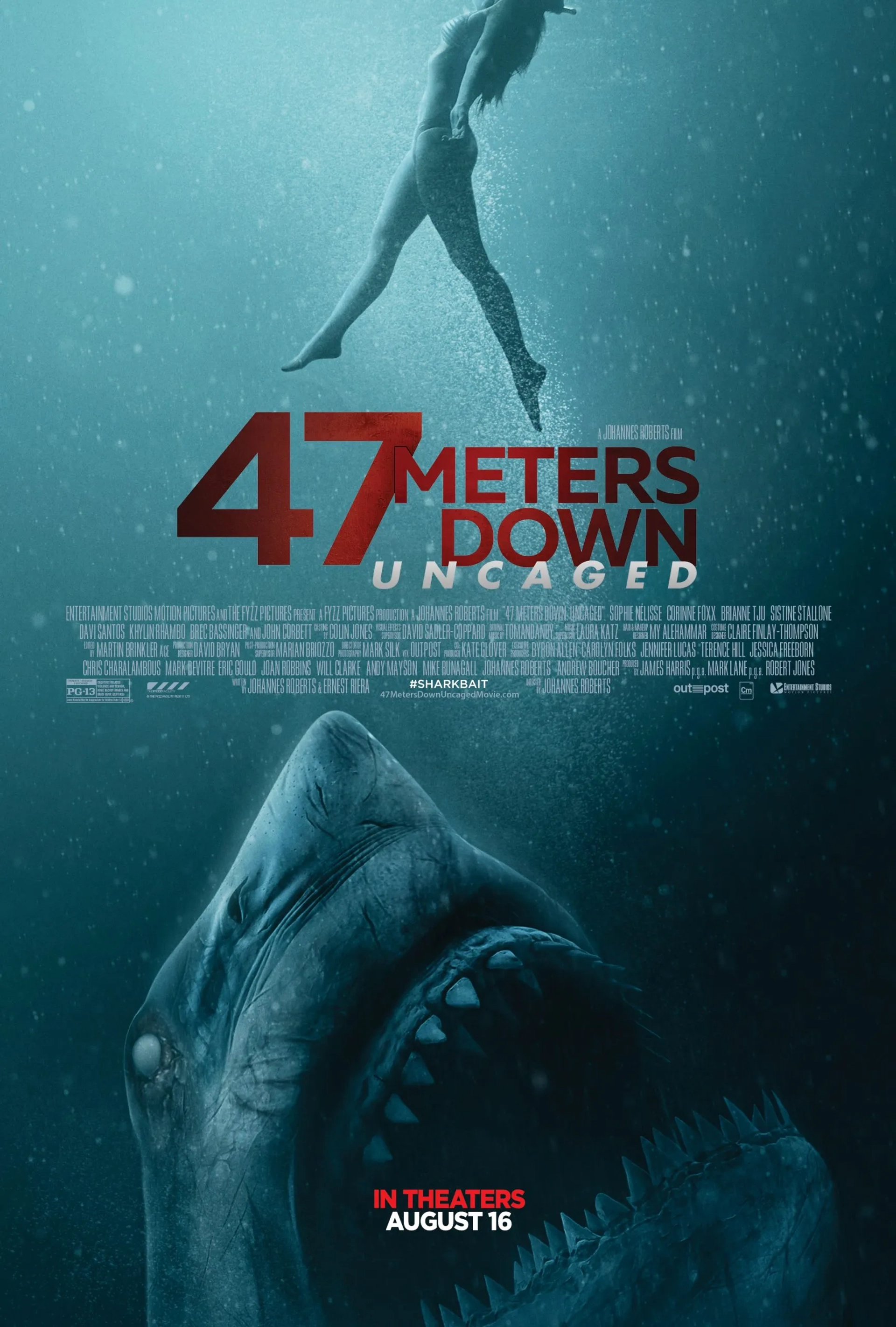 دانلود فیلم 47 متر پایین بدون قفس (2019 47Meters Down Uncaged)