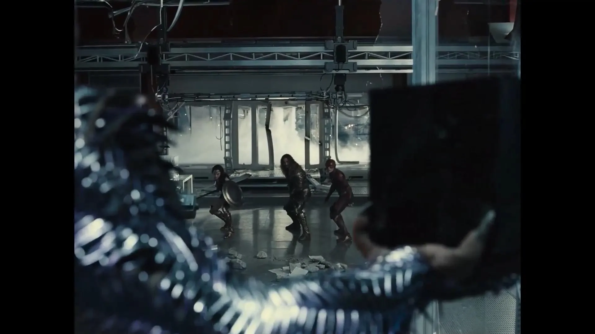 Ciarán Hinds, Jason Momoa, Gal Gadot, and Ezra Miller in Zack Snyder's Justice League (2021)