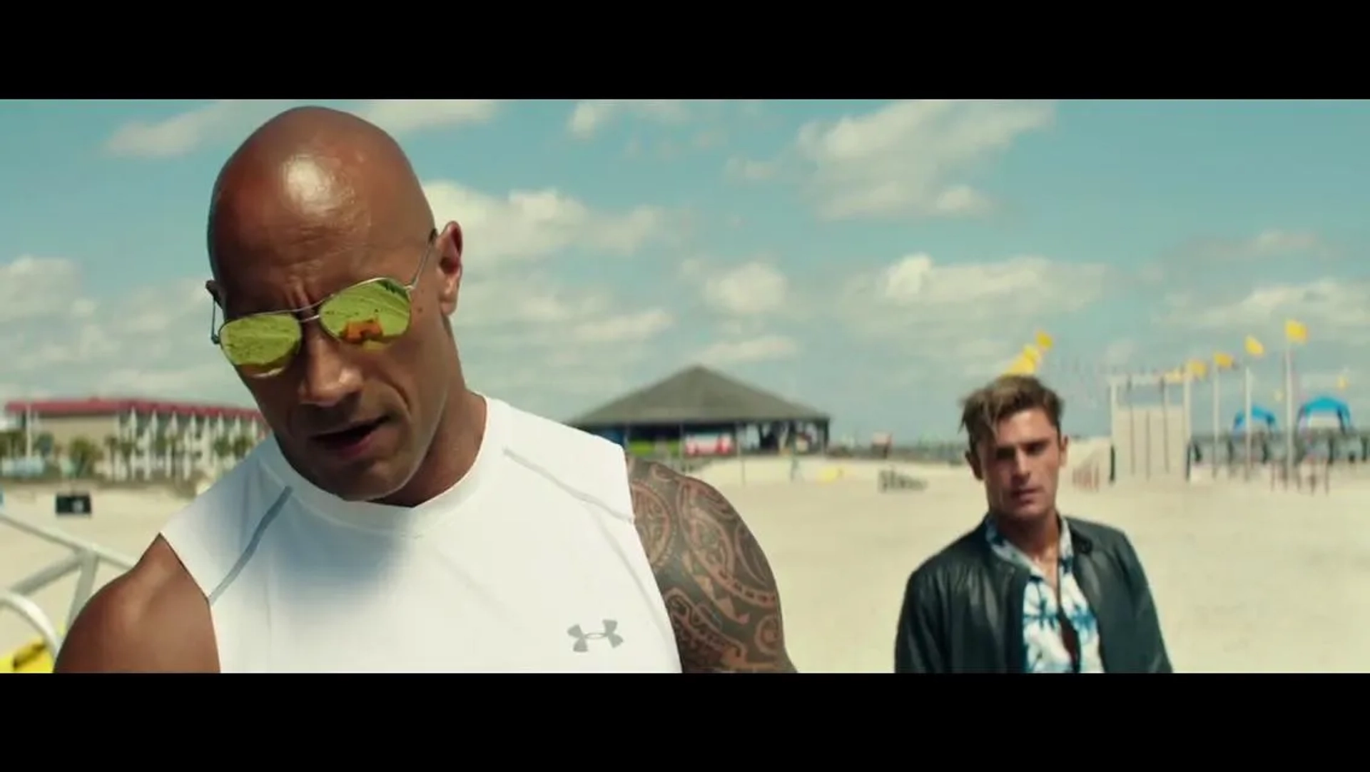 Dwayne Johnson and Zac Efron in Baywatch (2017)