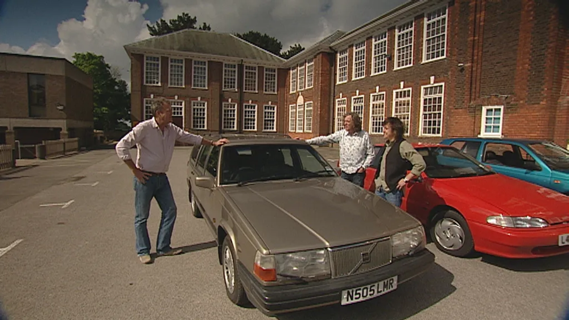 Jeremy Clarkson, James May, and Richard Hammond in Top Gear (2002)