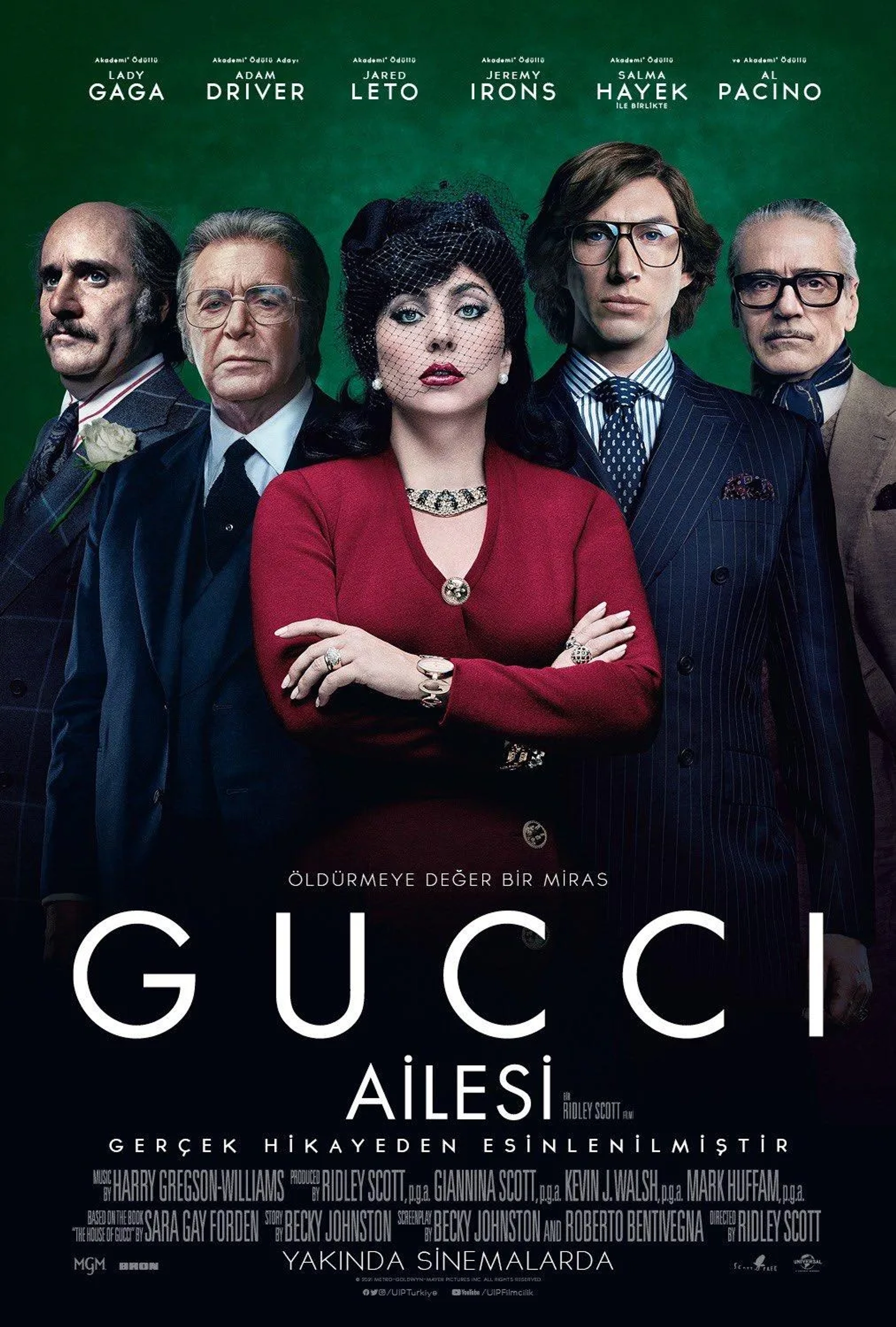 Al Pacino, Jeremy Irons, Jared Leto, Lady Gaga, and Adam Driver in House of Gucci (2021)