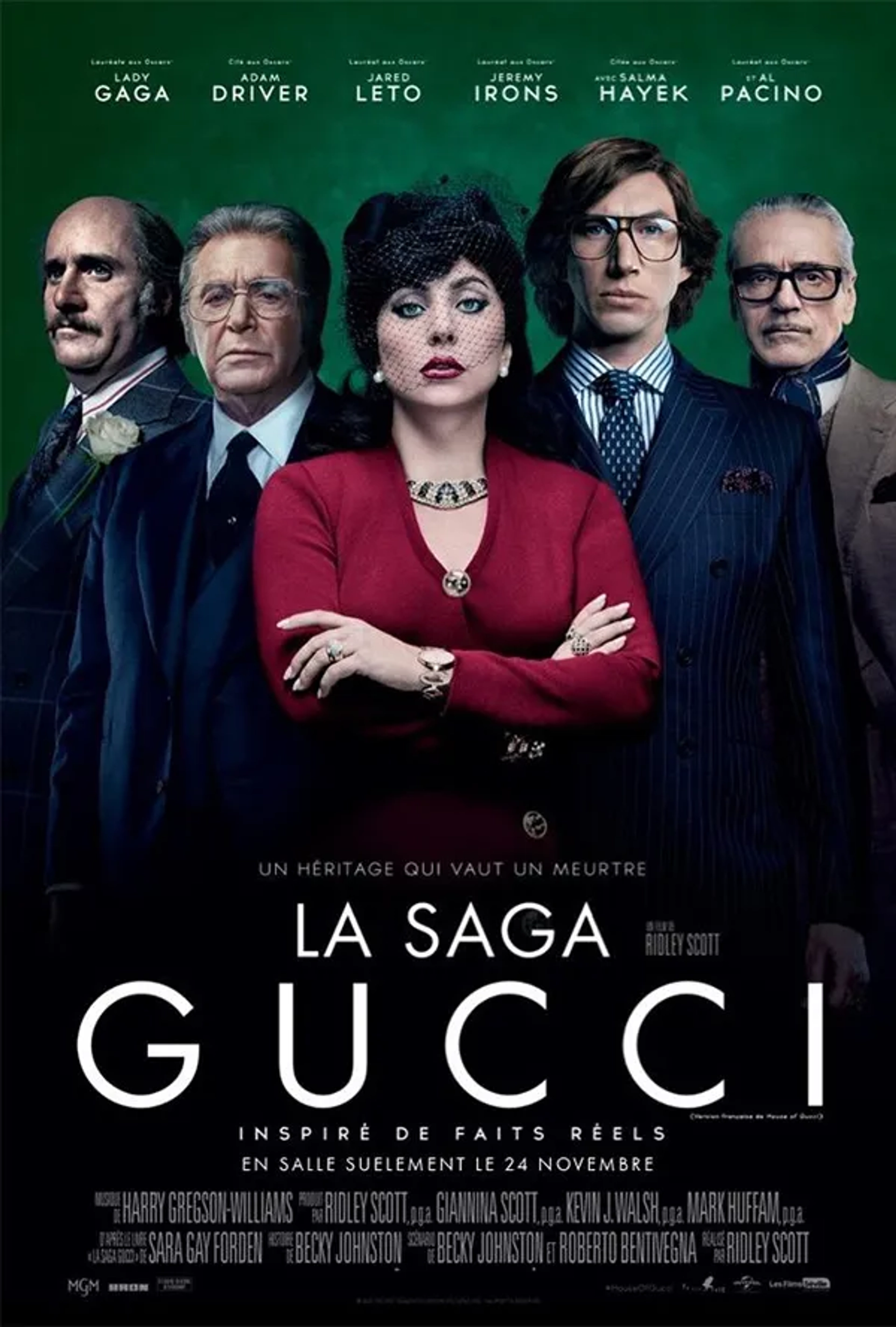 Al Pacino, Jeremy Irons, Jared Leto, Lady Gaga, and Adam Driver in House of Gucci (2021)