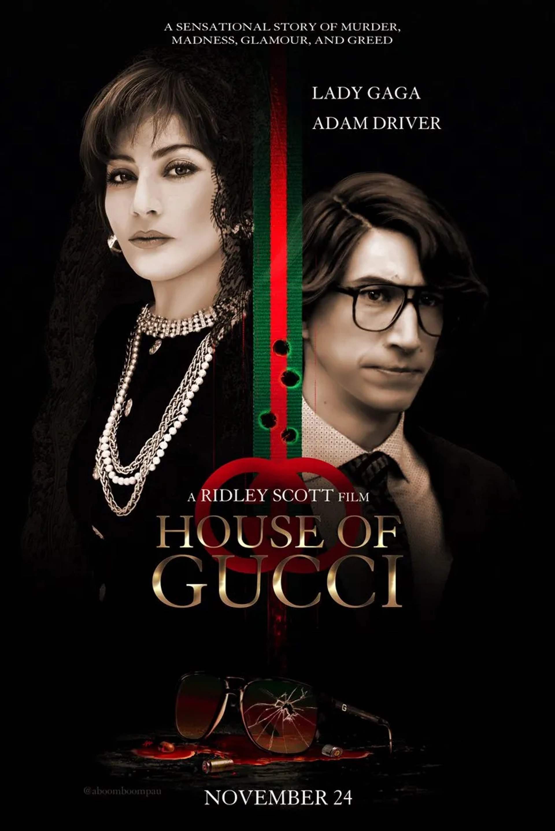 Lady Gaga and Adam Driver in House of Gucci (2021)