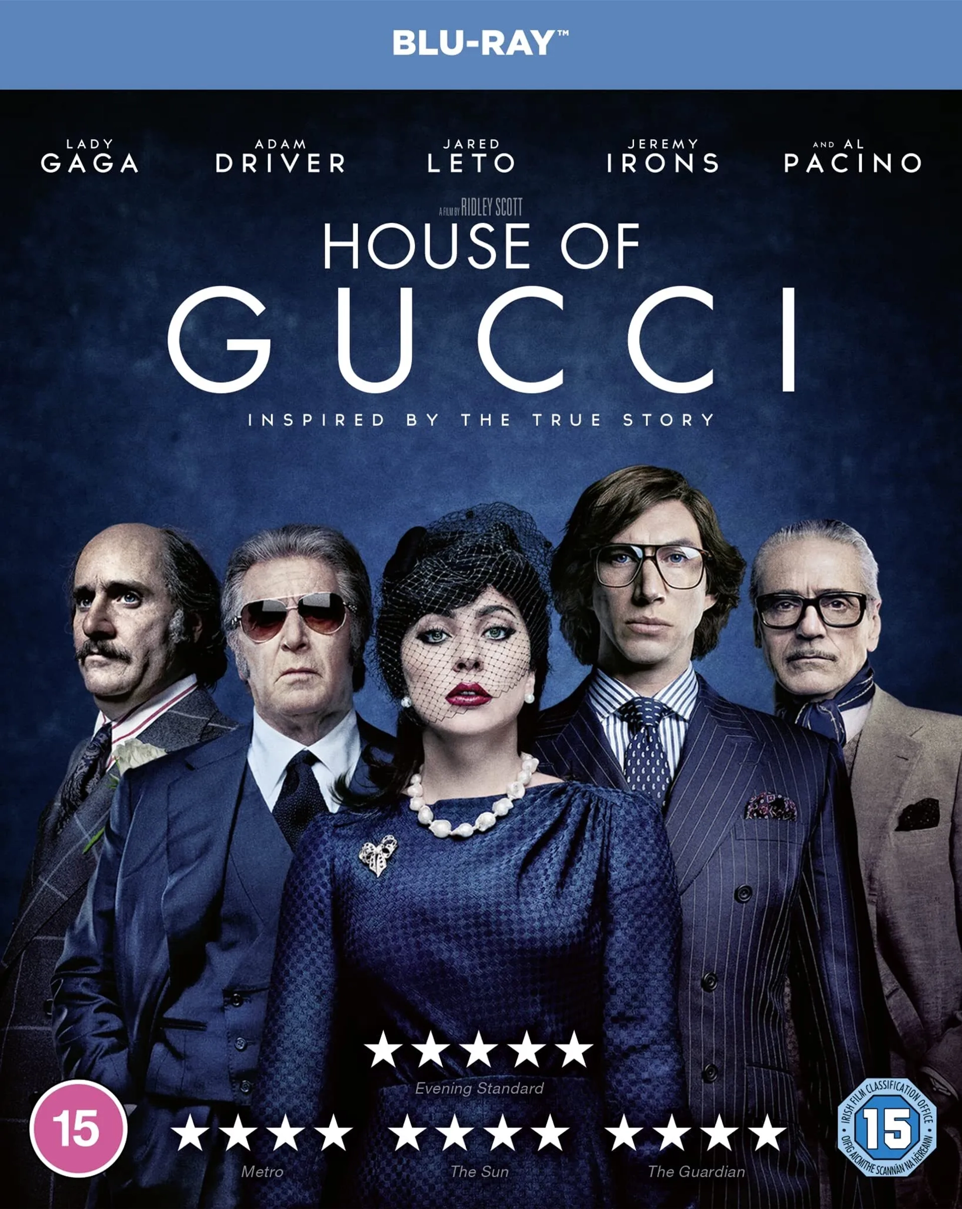 Al Pacino, Jeremy Irons, Jared Leto, Lady Gaga, and Adam Driver in House of Gucci (2021)