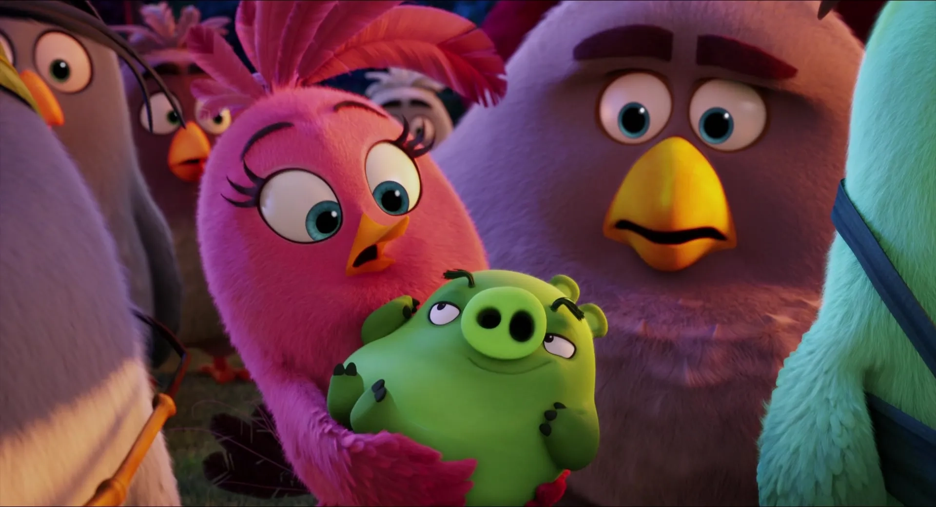 Ike Barinholtz and Kate McKinnon in The Angry Birds Movie (2016)
