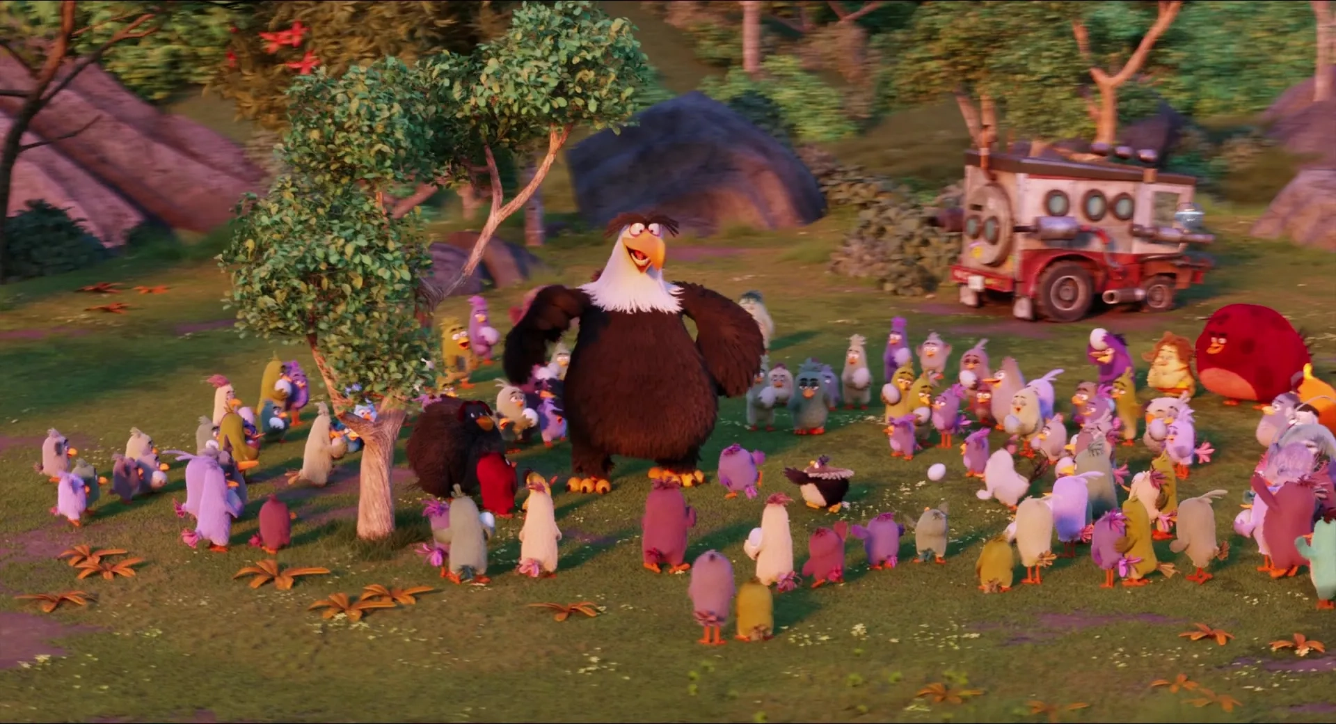 Sean Penn, Geoffrey Arend, Peter Dinklage, Tony Hale, Kate McKinnon, Anthony Padilla, Maya Rudolph, Jason Sudeikis, Danny McBride, Keegan-Michael Key, Josh Gad, Josh Robert Thompson, Jillian Bell, Ian Hecox, Ali Wong, Adam Brown, Danielle Brooks, and Charli XCX in The Angry Birds Movie (2016)