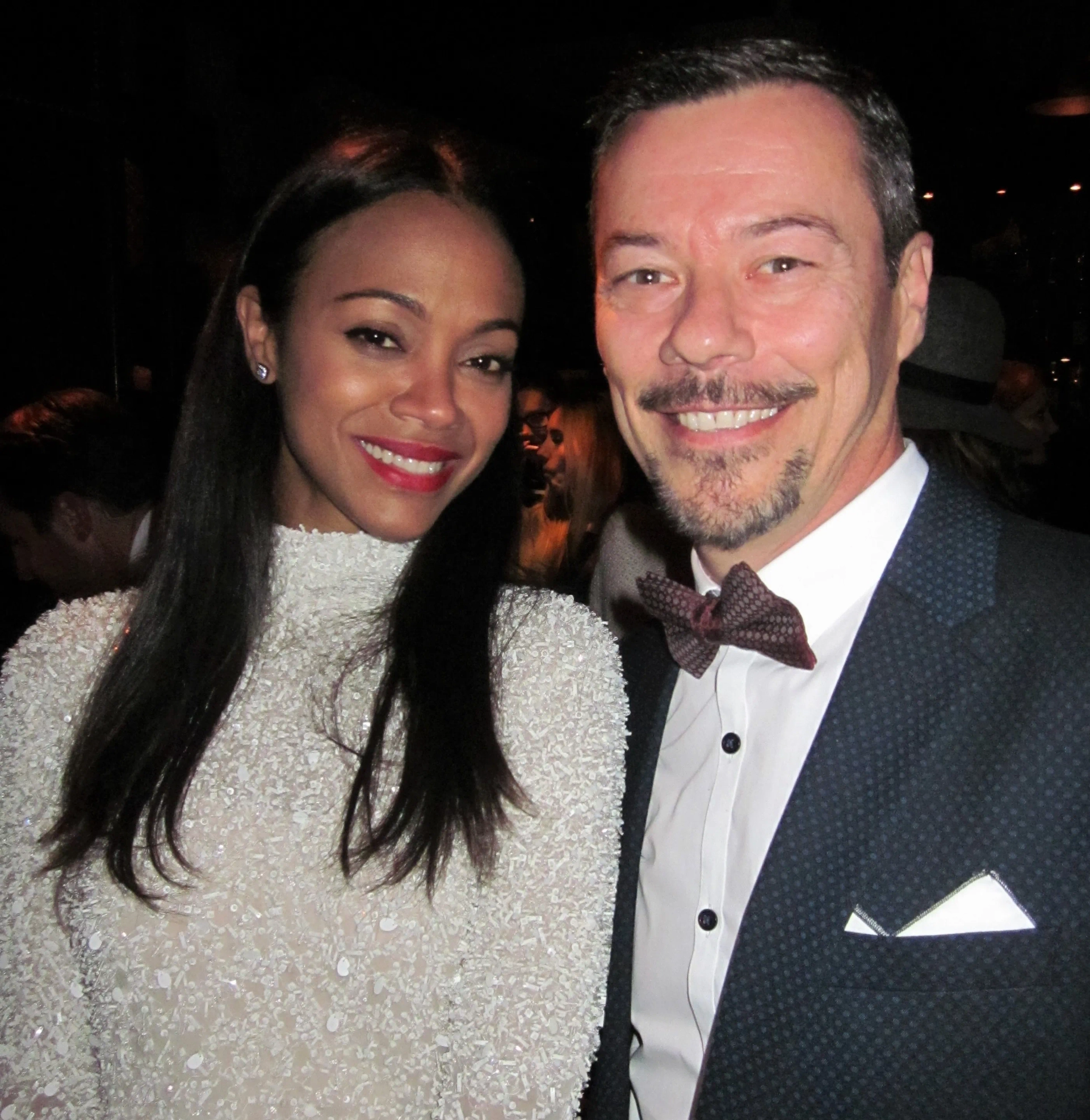 Zoe Saldana at Live by Night premiere after party. Roosevelt Hotel.