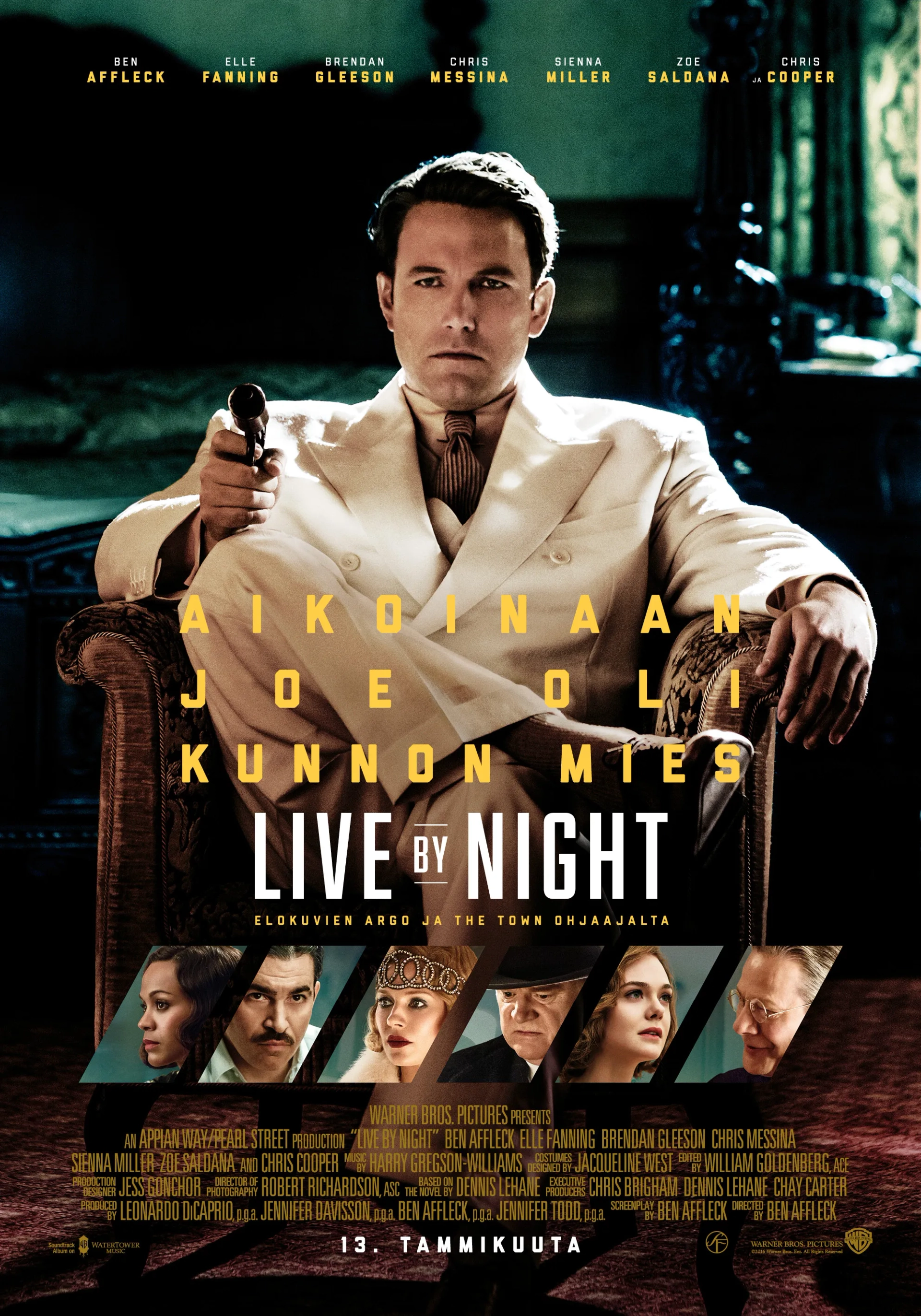 Ben Affleck, Chris Cooper, Brendan Gleeson, Chris Messina, Zoe Saldana, Sienna Miller, and Elle Fanning in Live by Night (2016)