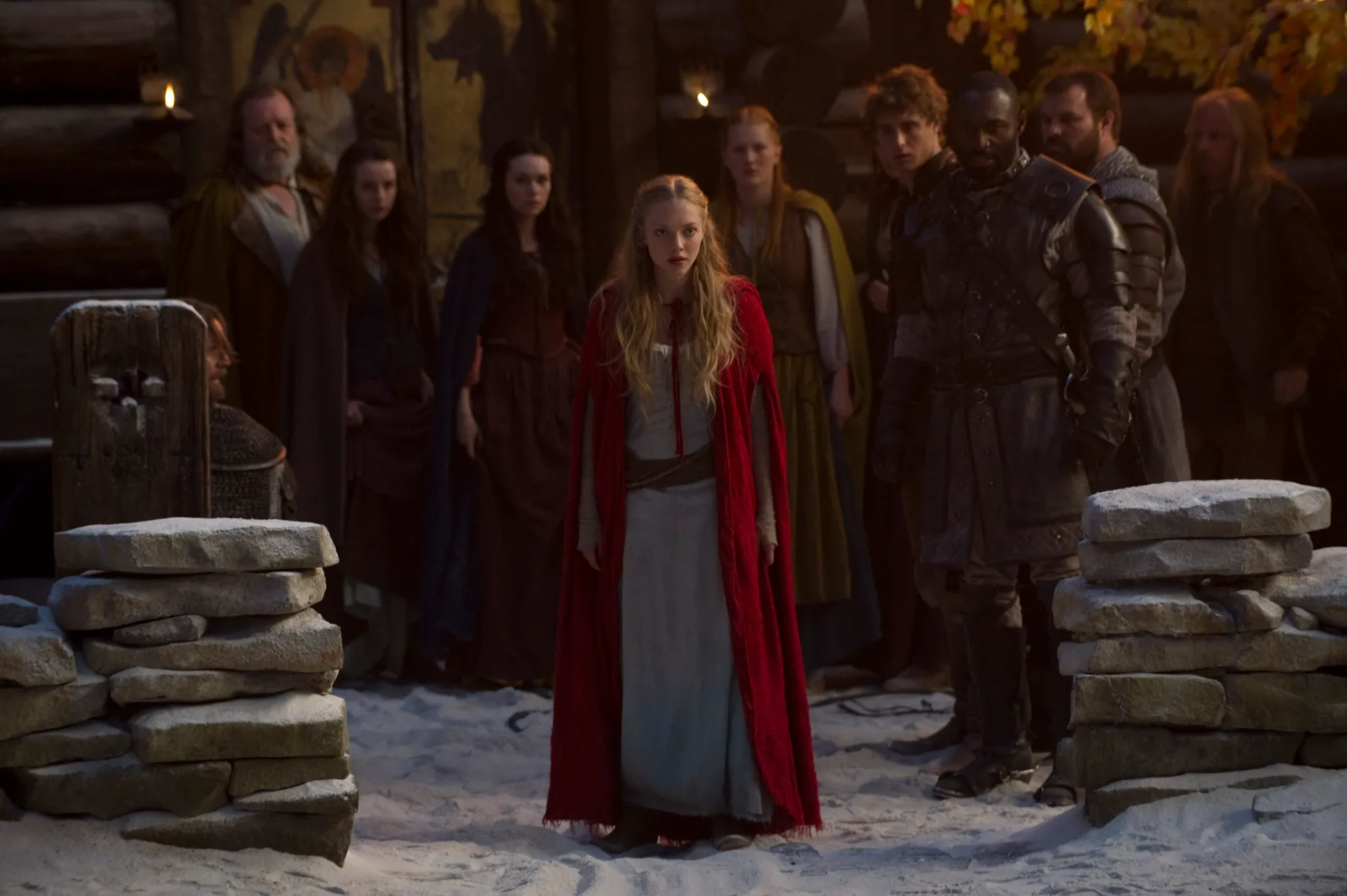 Shauna Kain, Amanda Seyfried, Max Irons, Carmen Lavigne, and Kacey Rohl in Red Riding Hood (2011)