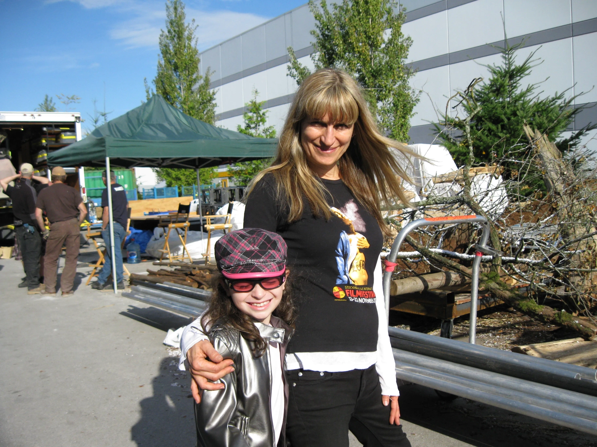 Dalila Bela & Dir. Catherine Hardwicke on the set of "Red Ridding Hood"