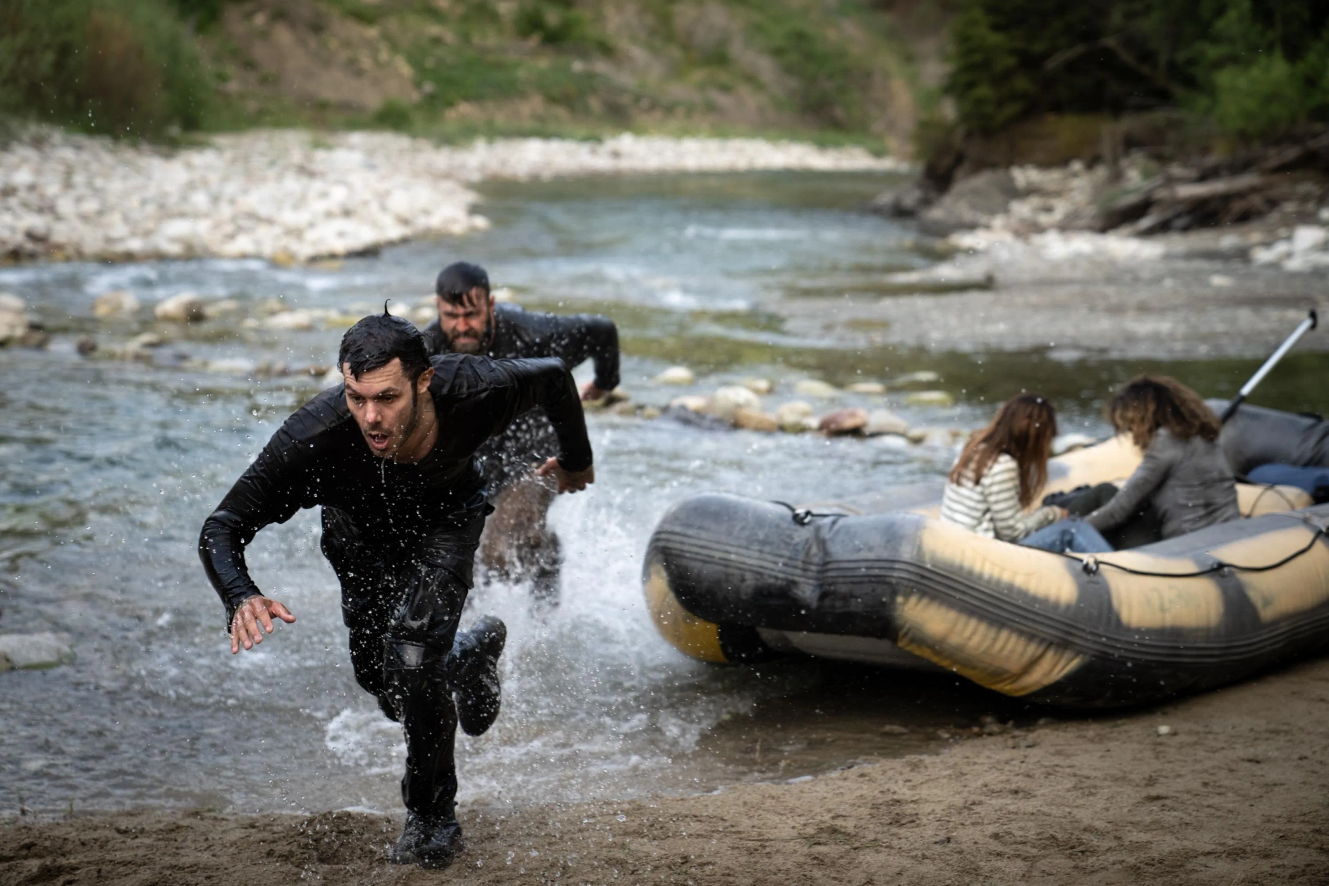 Adam Brody and Taran Killam in River Wild (2023)