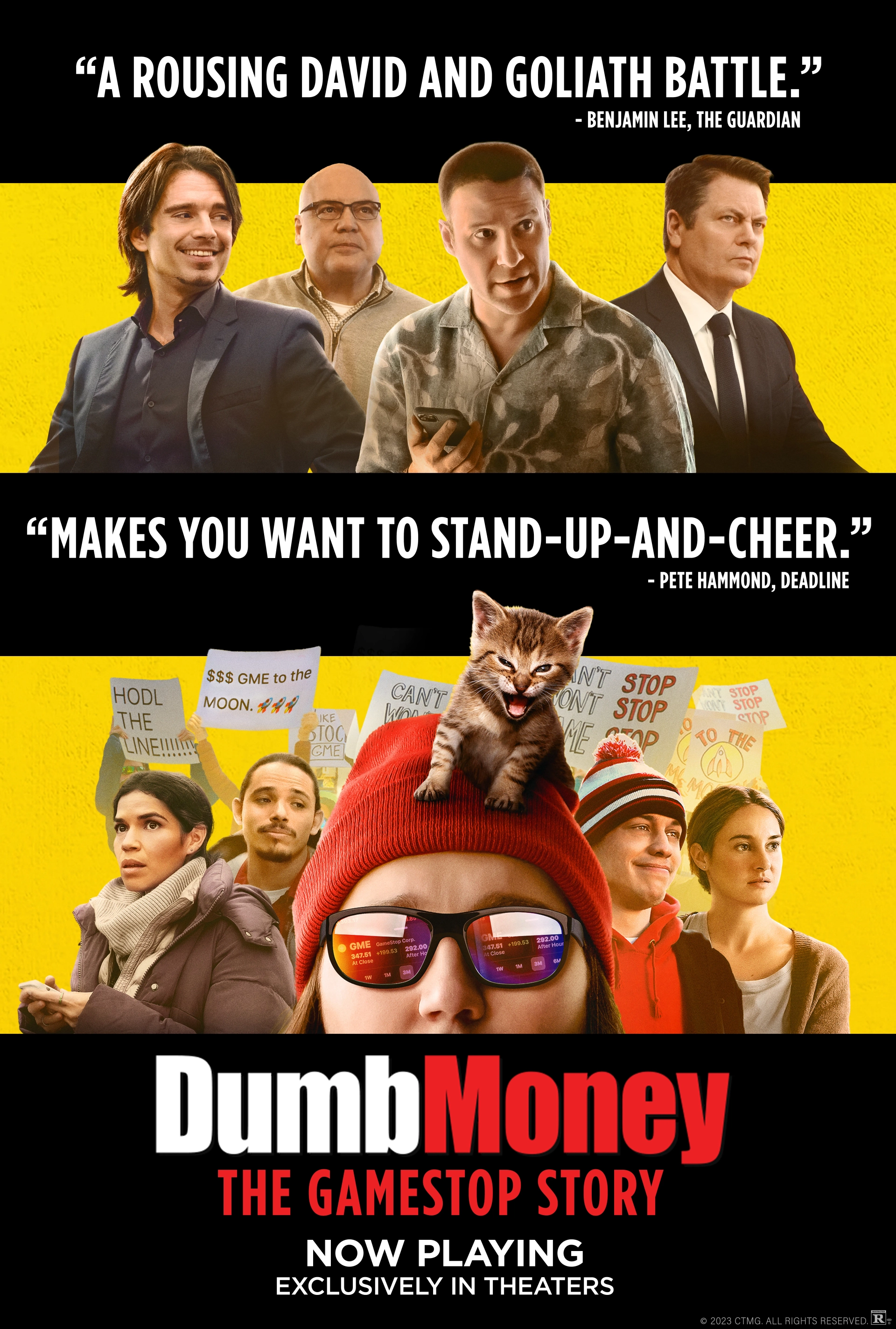 Vincent D'Onofrio, Paul Dano, Pete Davidson, Nick Offerman, Seth Rogen, Shailene Woodley, America Ferrera, Sebastian Stan, and Anthony Ramos in Dumb Money (2023)