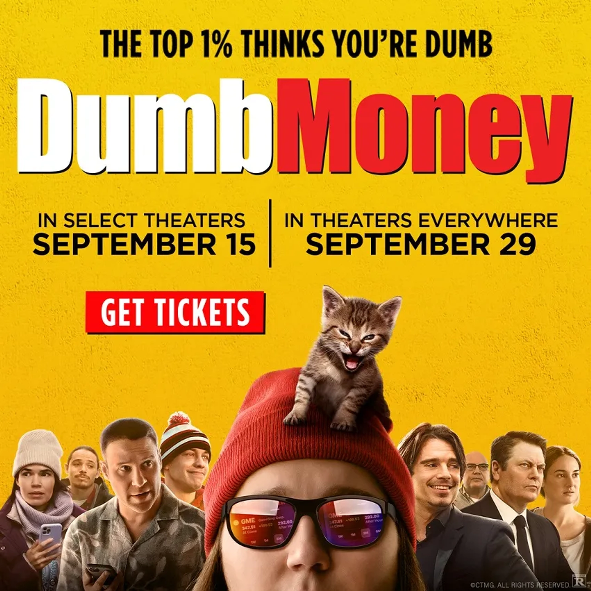 Vincent D'Onofrio, Paul Dano, Pete Davidson, Nick Offerman, Seth Rogen, Shailene Woodley, America Ferrera, Sebastian Stan, and Anthony Ramos in Dumb Money (2023)