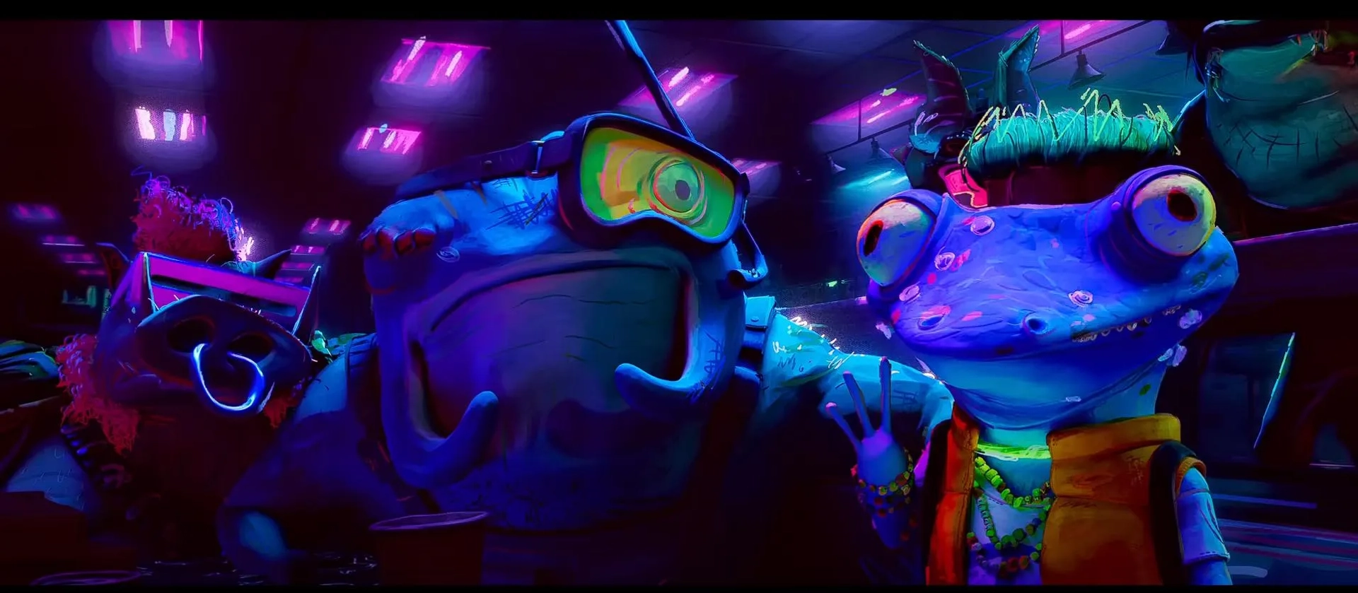 Seth Rogen, Paul Rudd, and Post Malone in Teenage Mutant Ninja Turtles: Mutant Mayhem (2023)