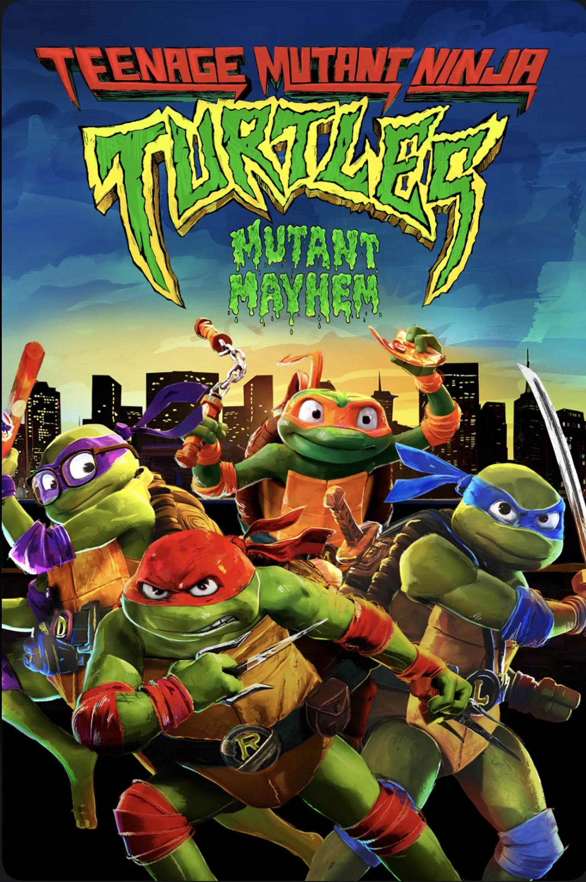 Brady Noon, Nicolas Cantu, Shamon Brown Jr., and Micah Abbey in Teenage Mutant Ninja Turtles: Mutant Mayhem (2023)