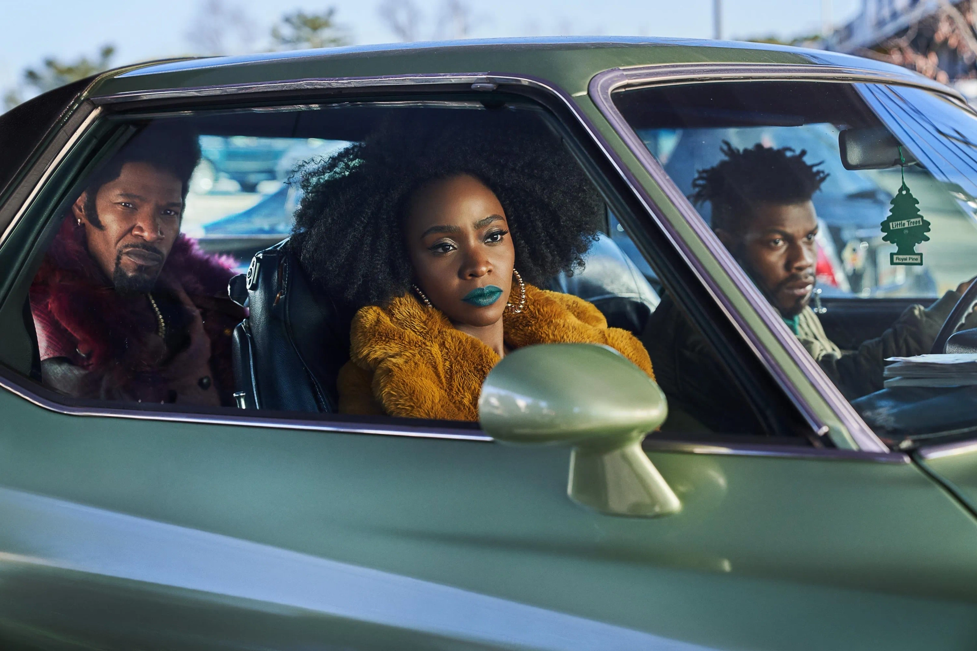 Jamie Foxx, Teyonah Parris, and John Boyega in They Cloned Tyrone (2023)