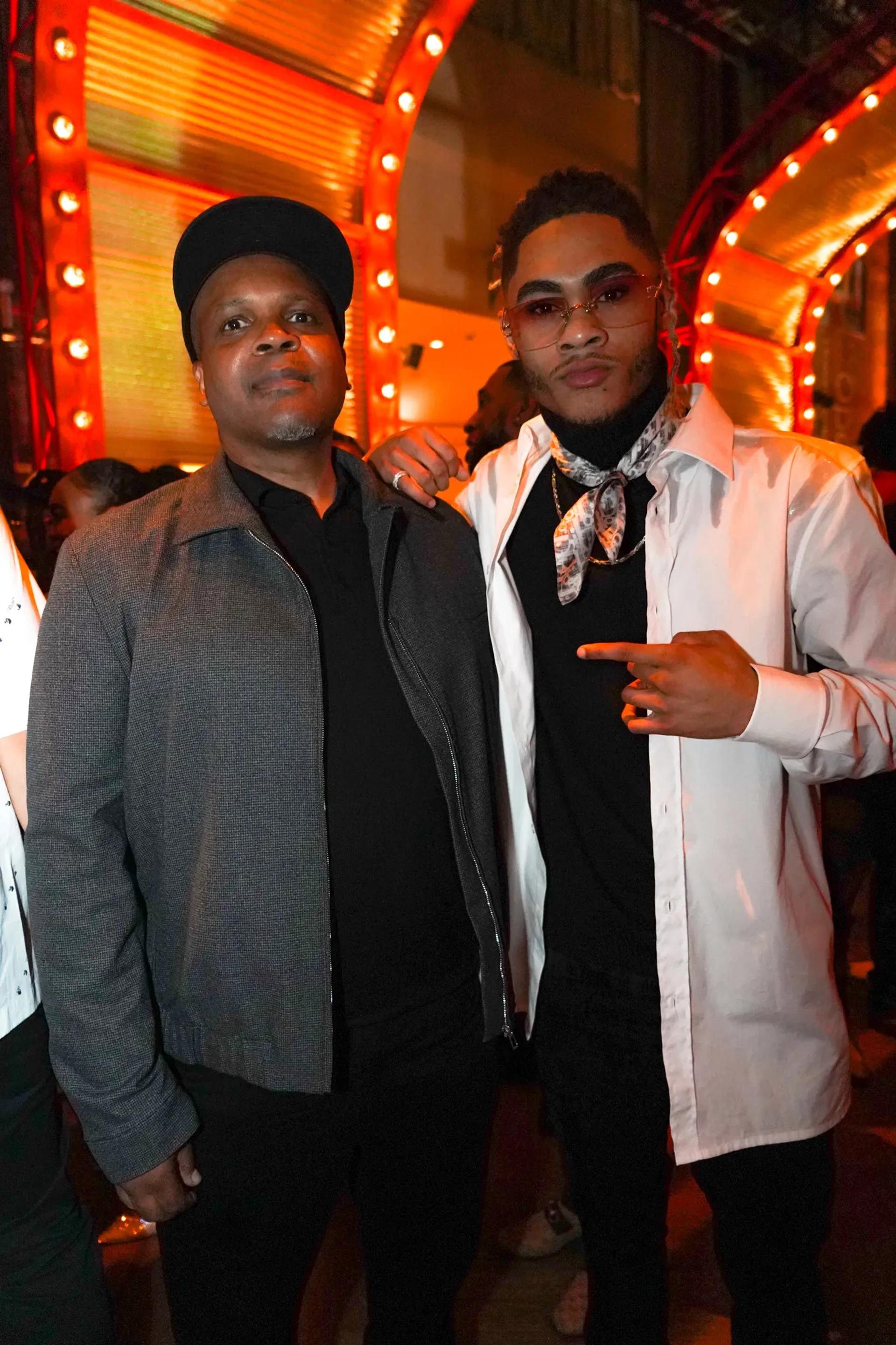 Javen Lewis and Reggie "Rock" Bythewood at the Brooklyn premiere of Apple TV+'s "Swagger"