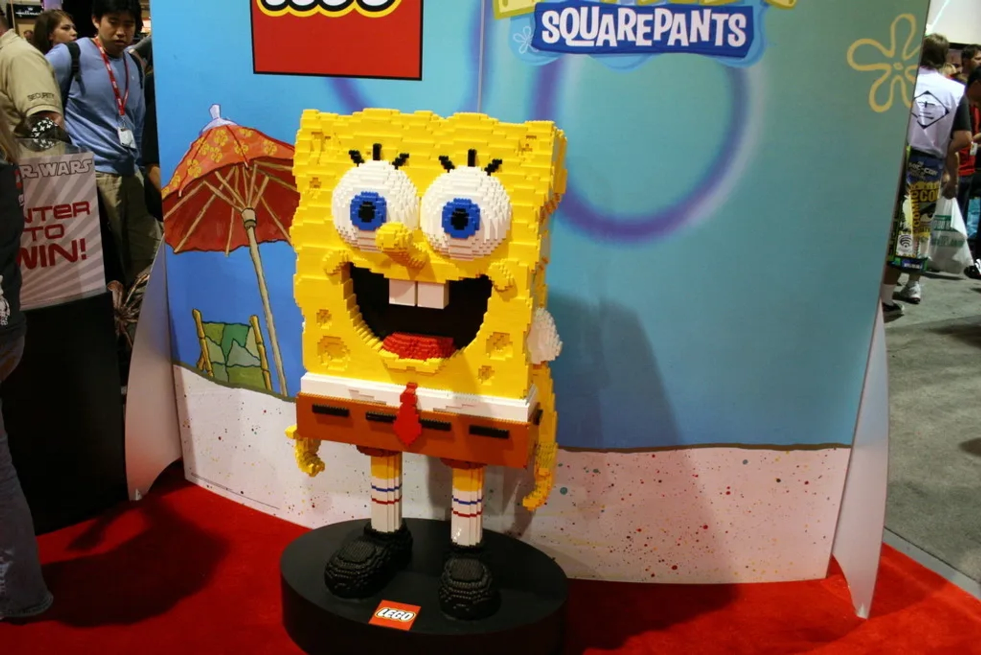 A giant Lego Spongebob at Comic-Con 2010 preview night