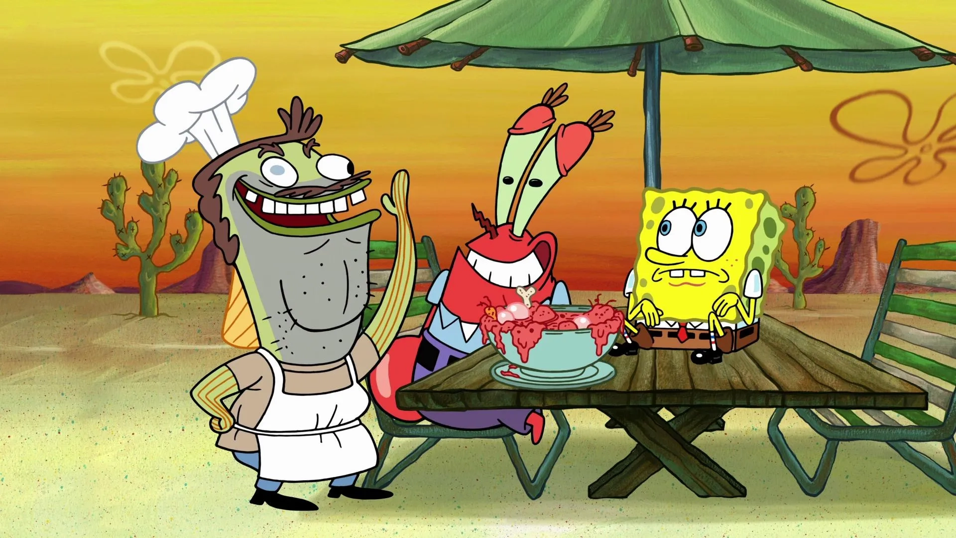 Clancy Brown, Gilbert Gottfried, and Tom Kenny in SpongeBob SquarePants (1999)