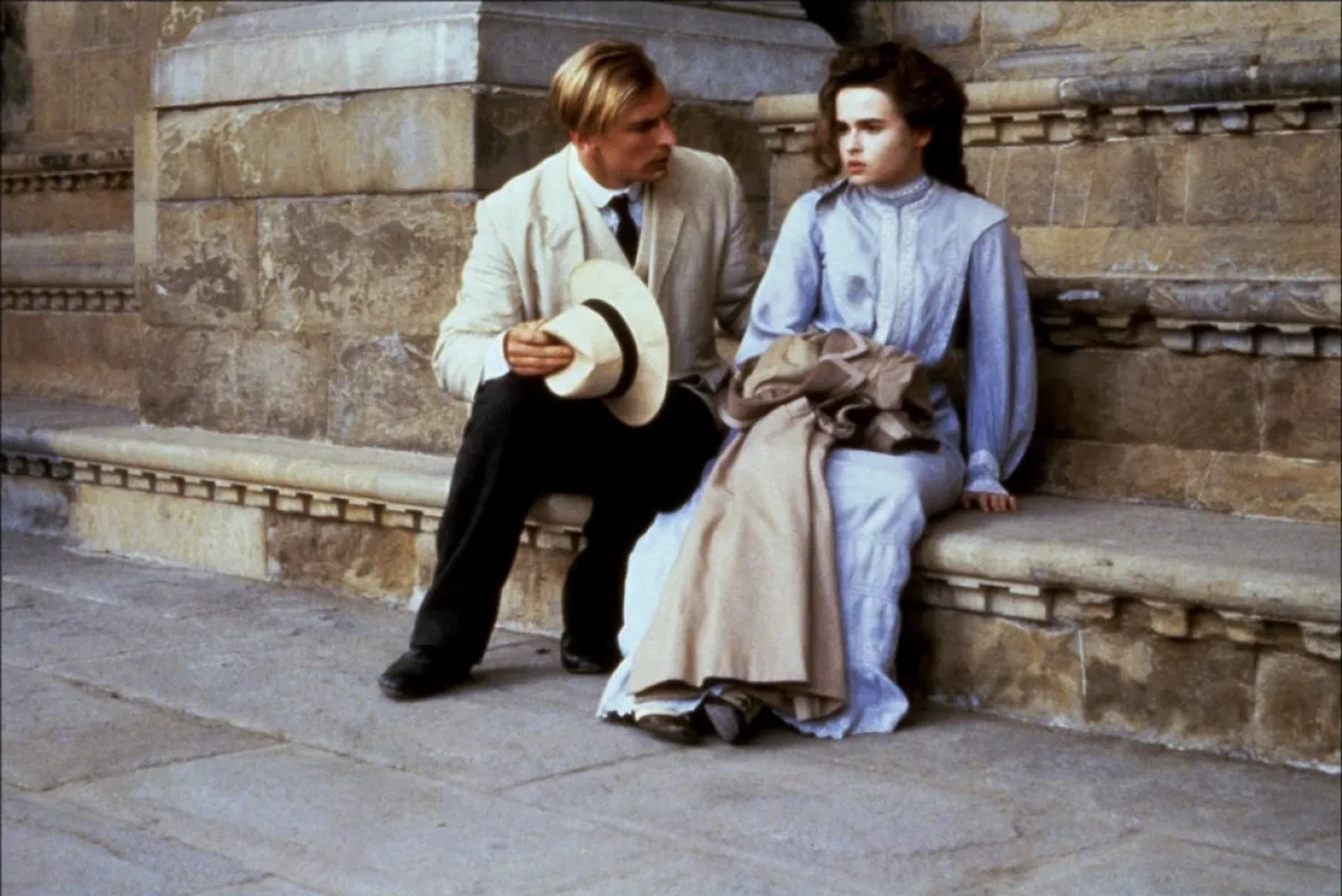 Helena Bonham Carter and Julian Sands in A Room with a View (1985)