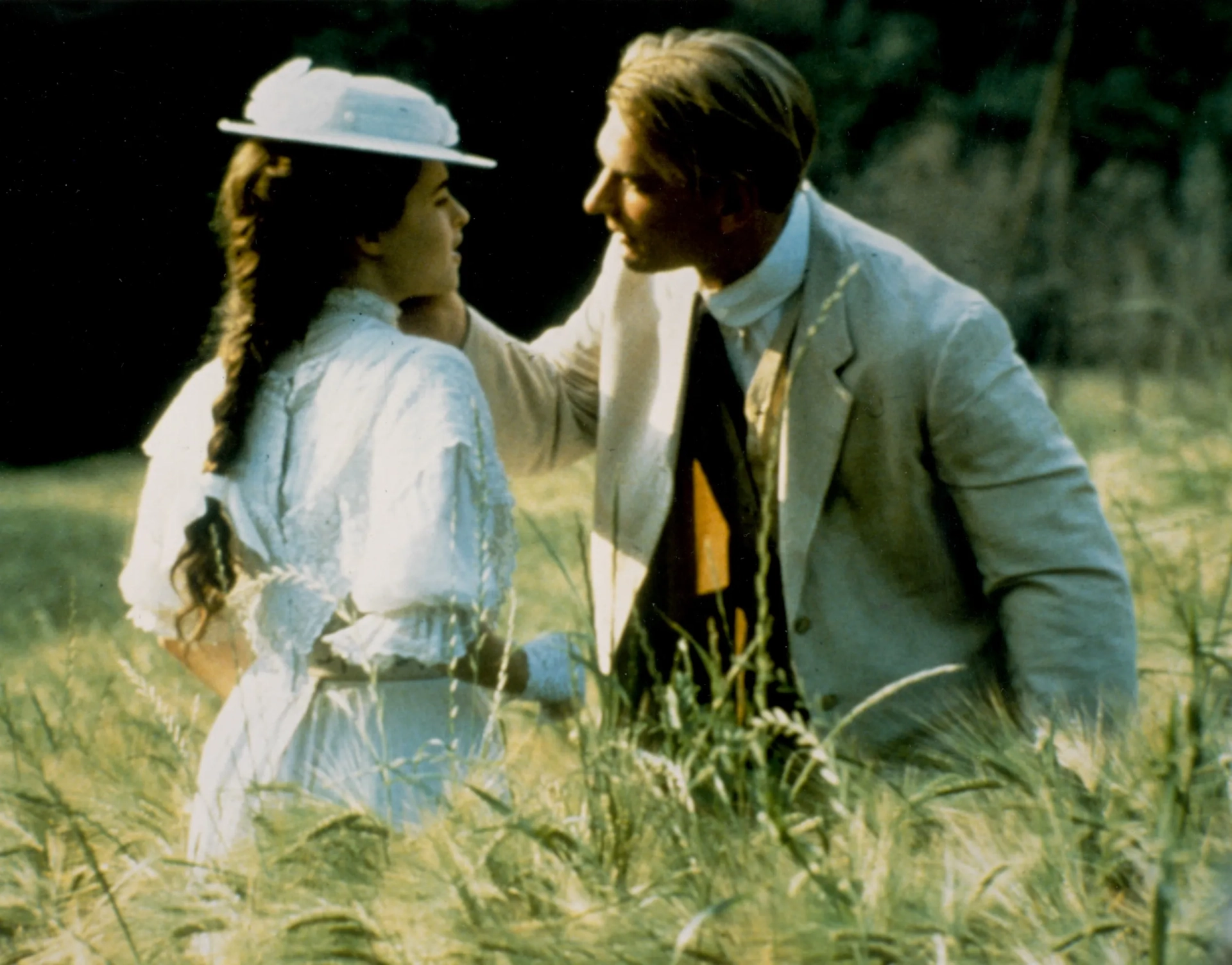 Helena Bonham Carter and Julian Sands in A Room with a View (1985)