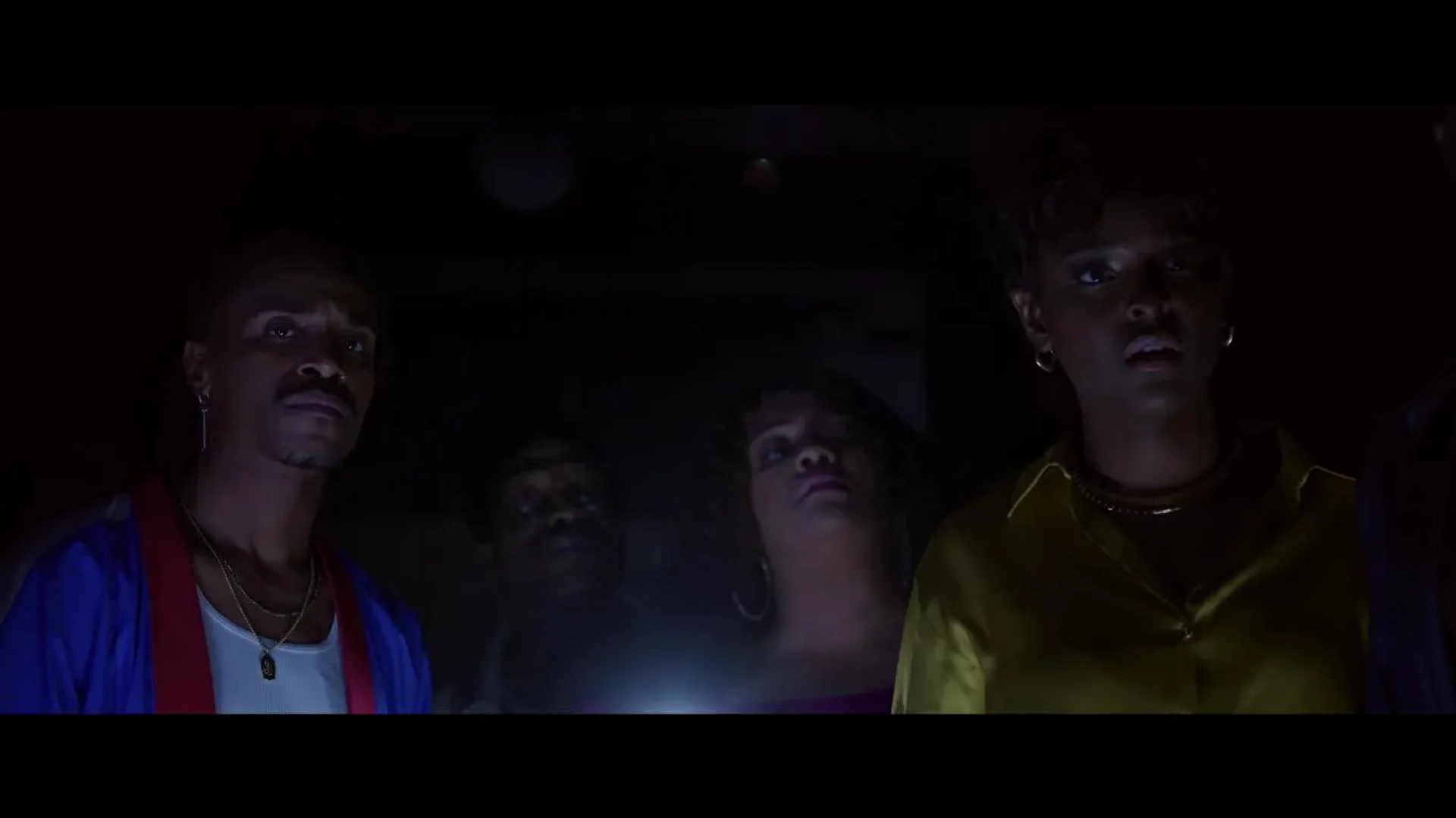 Jermaine Fowler, Antoinette Robertson, Dewayne Perkins, and X Mayo in The Blackening (2022)