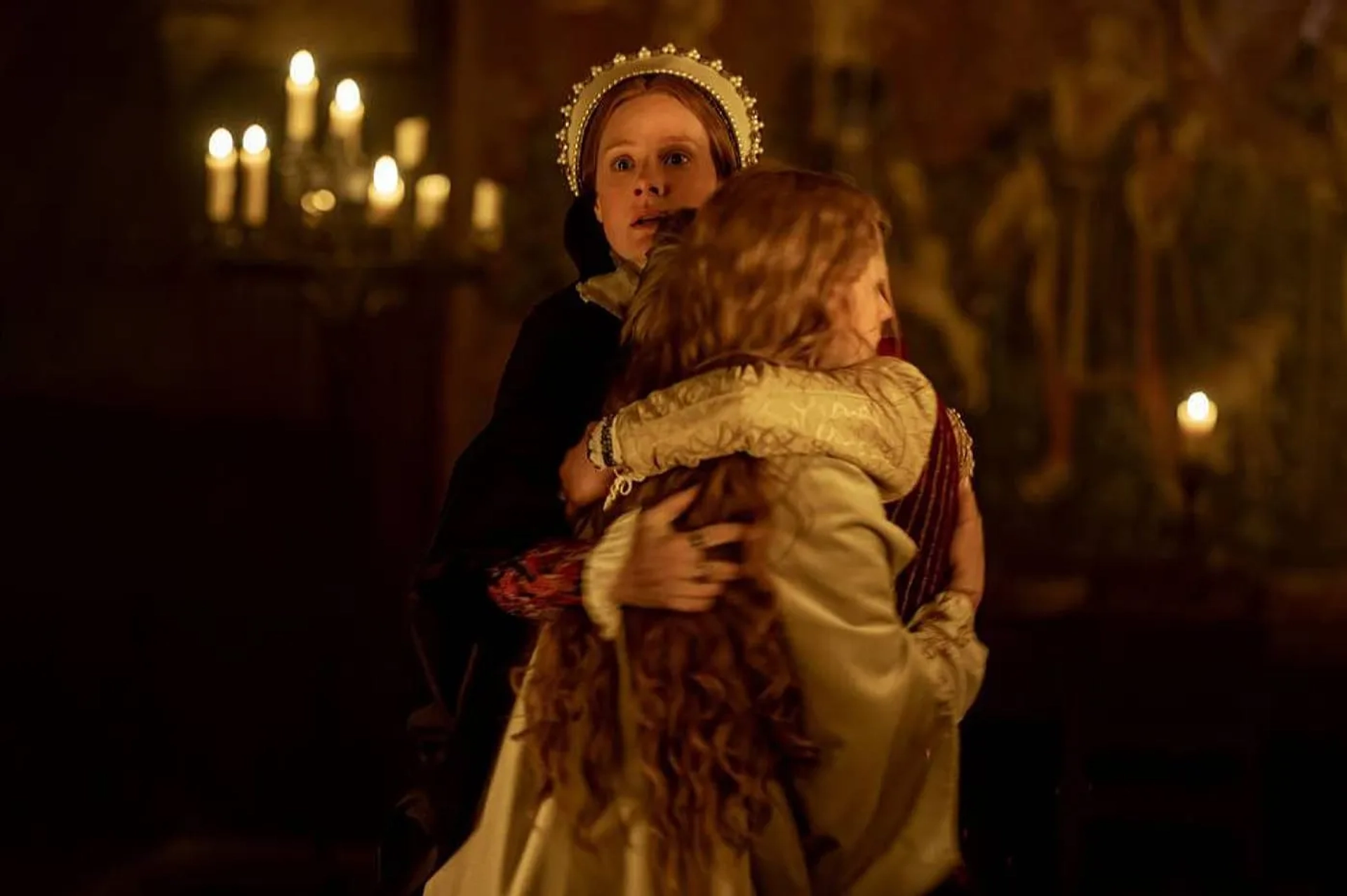 Romola Garai and Alicia von Rittberg in Becoming Elizabeth (2022)