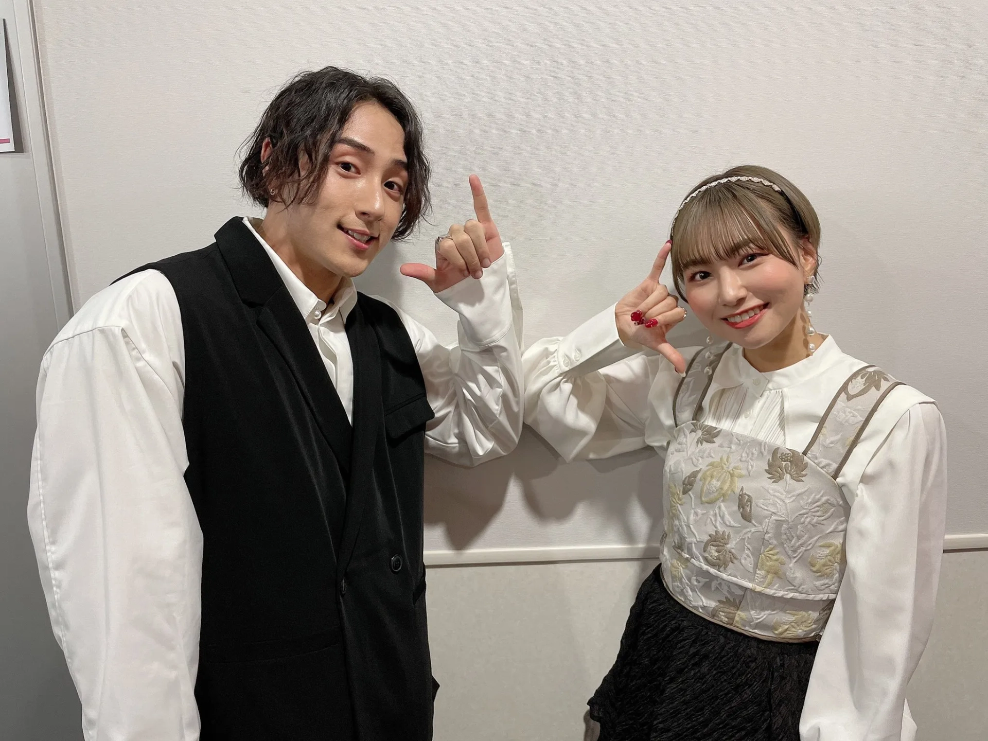 Miyu Tomita and Ryôta Suzuki at an event for Kaguya-sama: Love is War (2019)