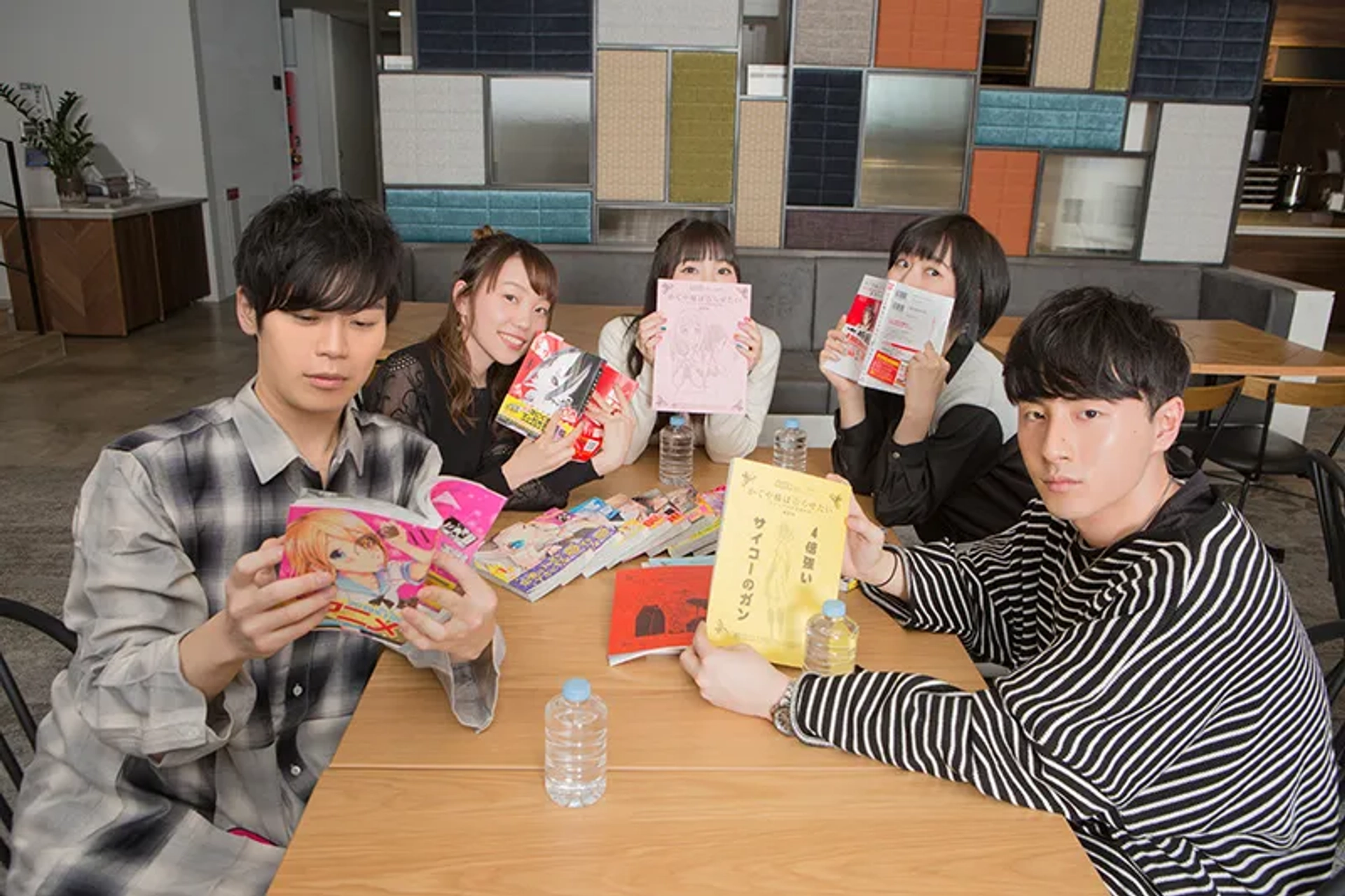 Makoto Furukawa, Yumiri Hanamori, Aoi Koga, Konomi Kohara, and Ryôta Suzuki at an event for Kaguya-sama: Love is War (2019)