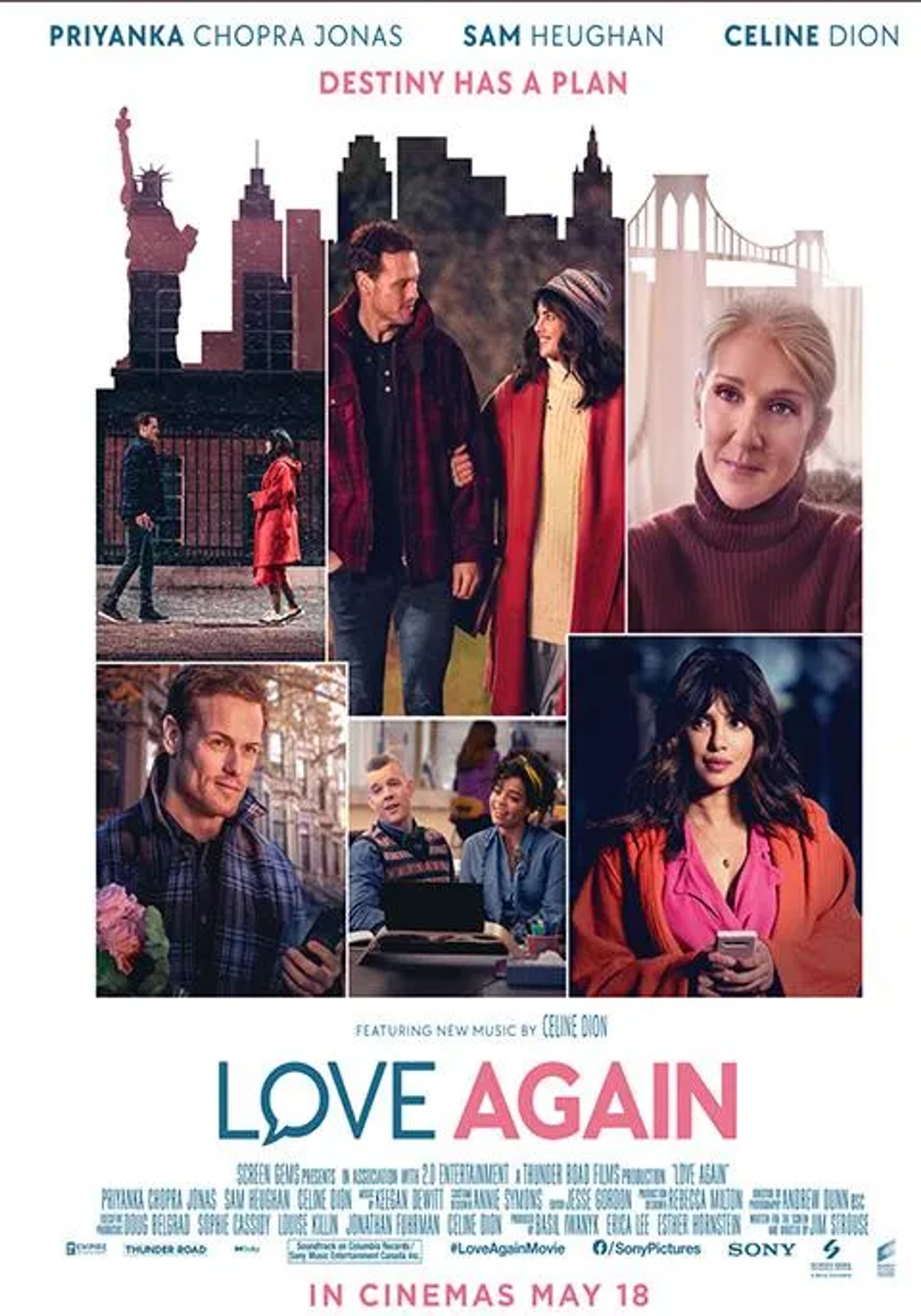 Céline Dion, Priyanka Chopra Jonas, and Sam Heughan in Love Again (2023)