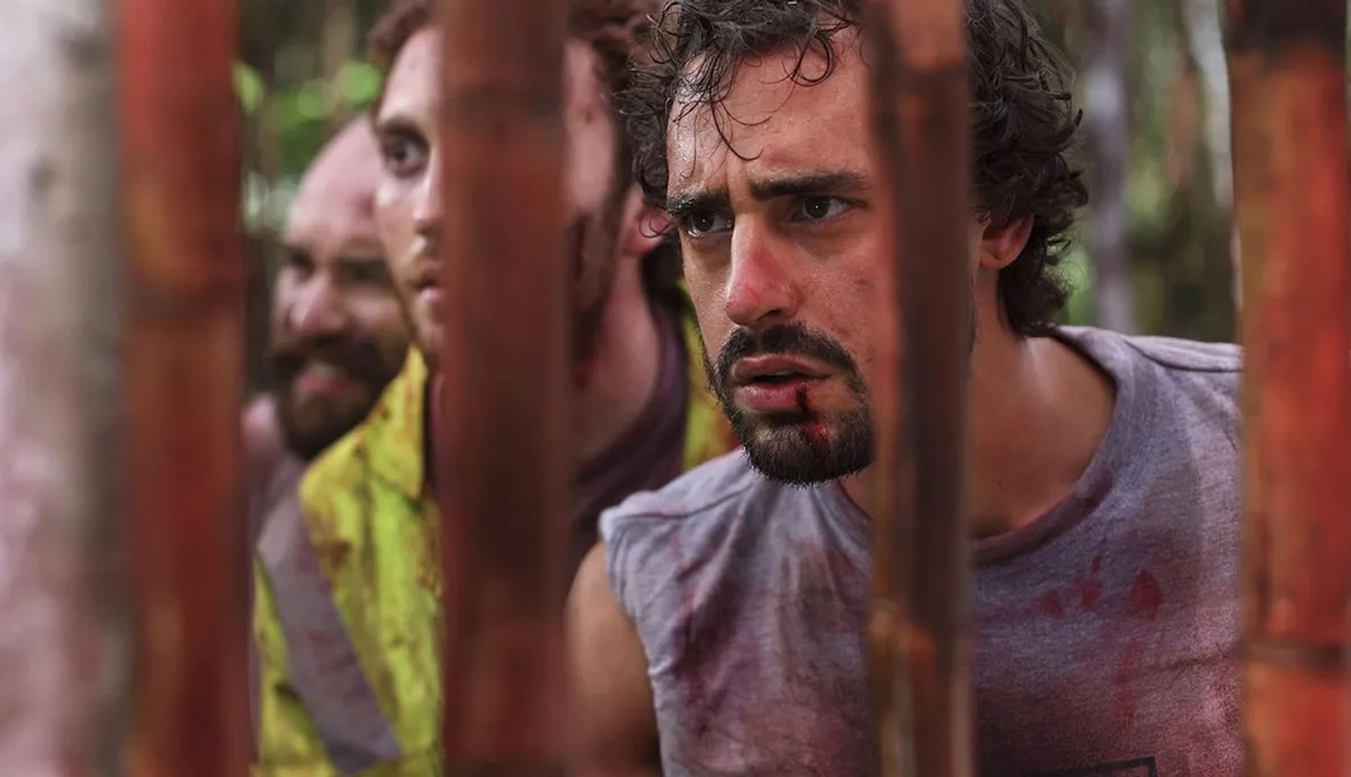 Daryl Sabara, Nicolás Martínez, and Ariel Levy in The Green Inferno (2013)