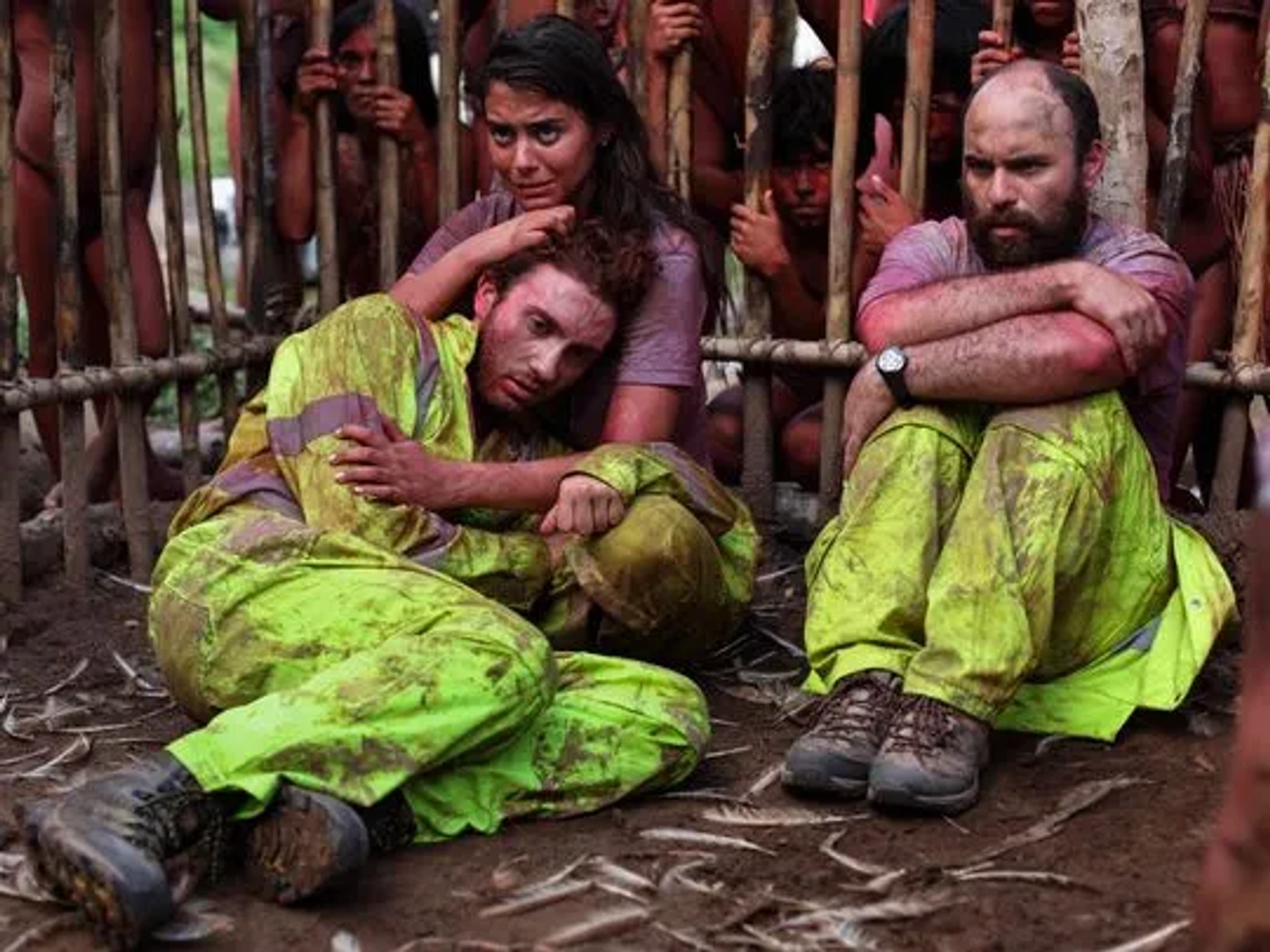 Daryl Sabara, Nicolás Martínez, and Lorenza Izzo in The Green Inferno (2013)