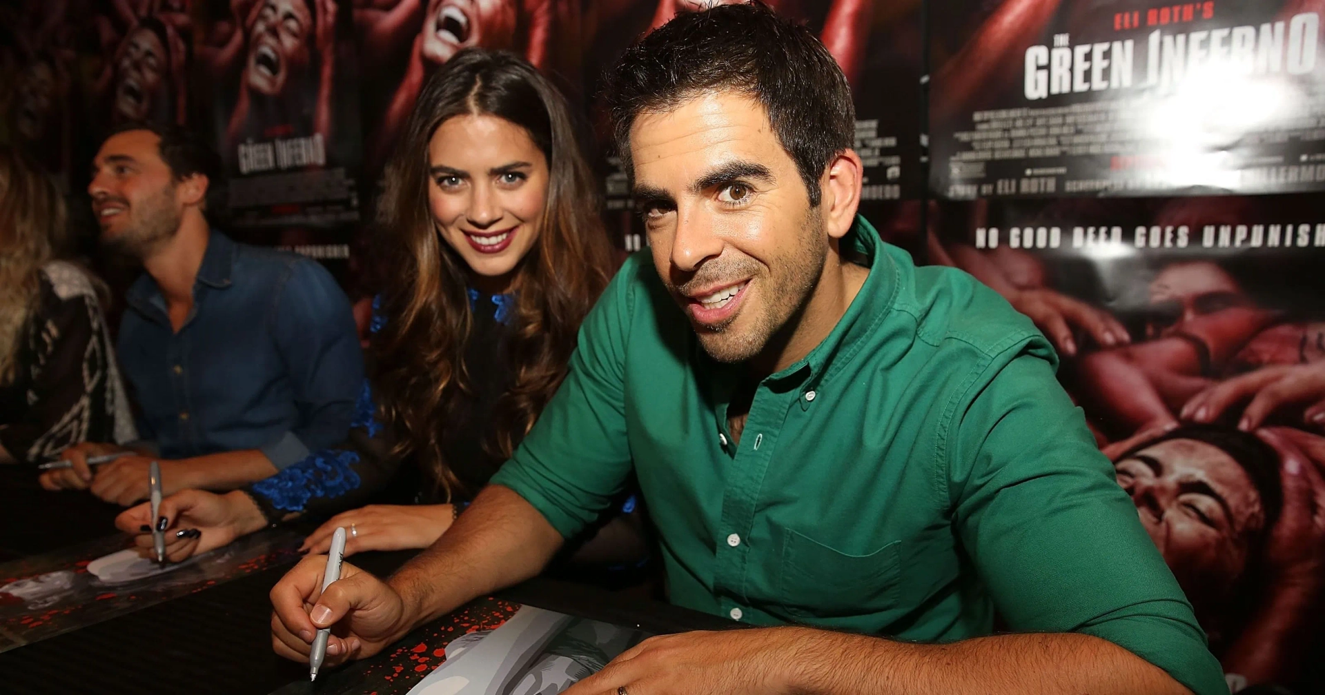 Eli Roth, Ariel Levy, and Lorenza Izzo at an event for The Green Inferno (2013)