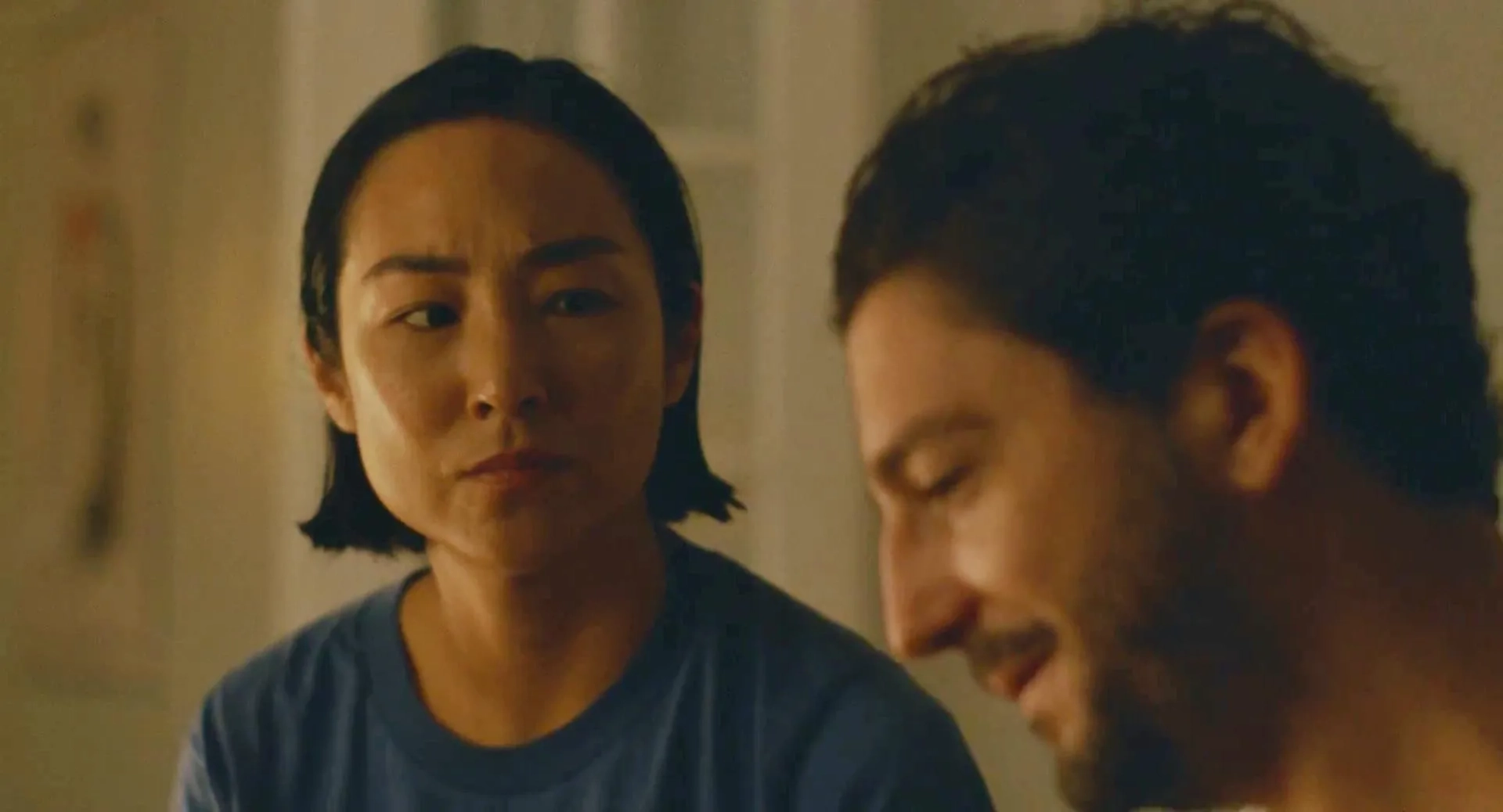 John Magaro and Greta Lee in Past Lives (2023)