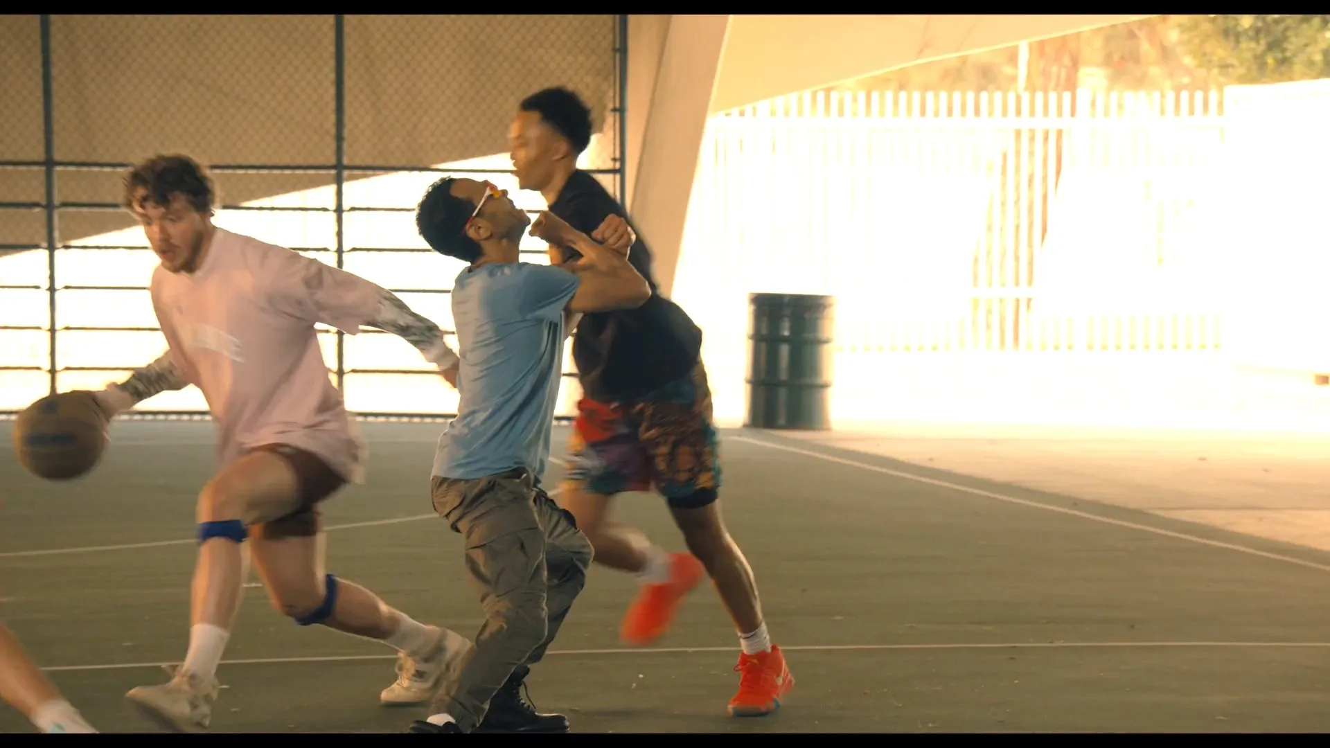 Still of Jack Harlow and Freddie Kuguru in "White Men Can't Jump"
