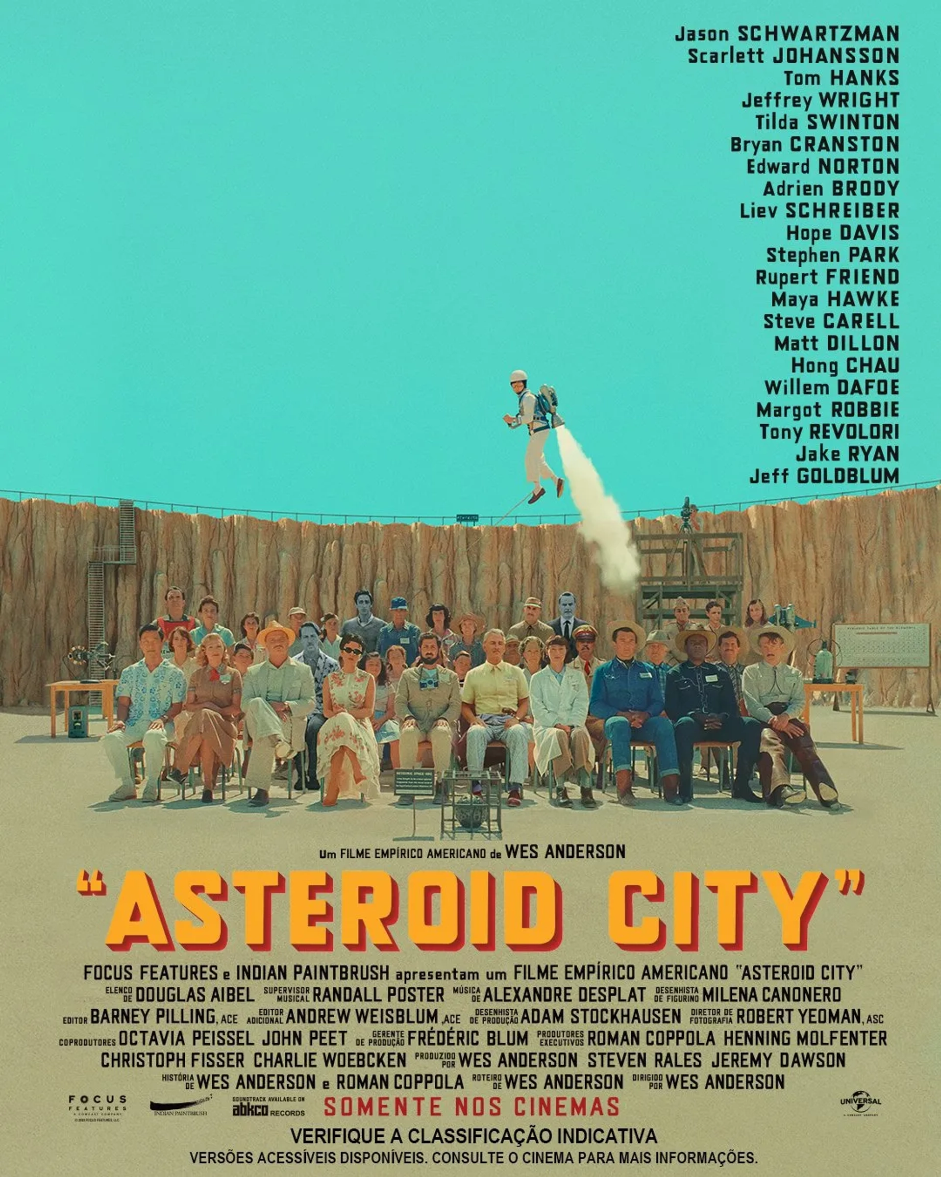 Tom Hanks, Liev Schreiber, Edward Norton, Jason Schwartzman, Bryan Cranston, Scarlett Johansson, Steve Park, Jeffrey Wright, Maya Hawke, Jake Ryan, and Grace Edwards in Asteroid City (2023)