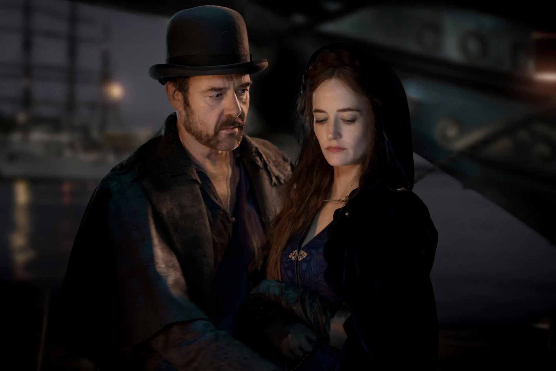 Marton Csokas and Eva Green in The Luminaries (2020)