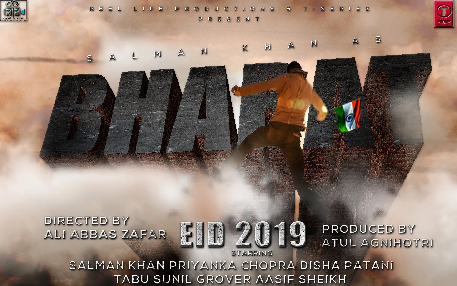 Jackie Shroff, Salman Khan, Tabu, Atul Agnihotri, Aashif Sheikh, Katrina Kaif, Sunil Grover, Rameshwar S. Bhagat, Su-jin Park, Ali Abbas Zafar, Alvira Khan, Marcin Laskawiec, Varun V. Sharma, Nora Fatehi, and Disha Patani in Bharat (2019)