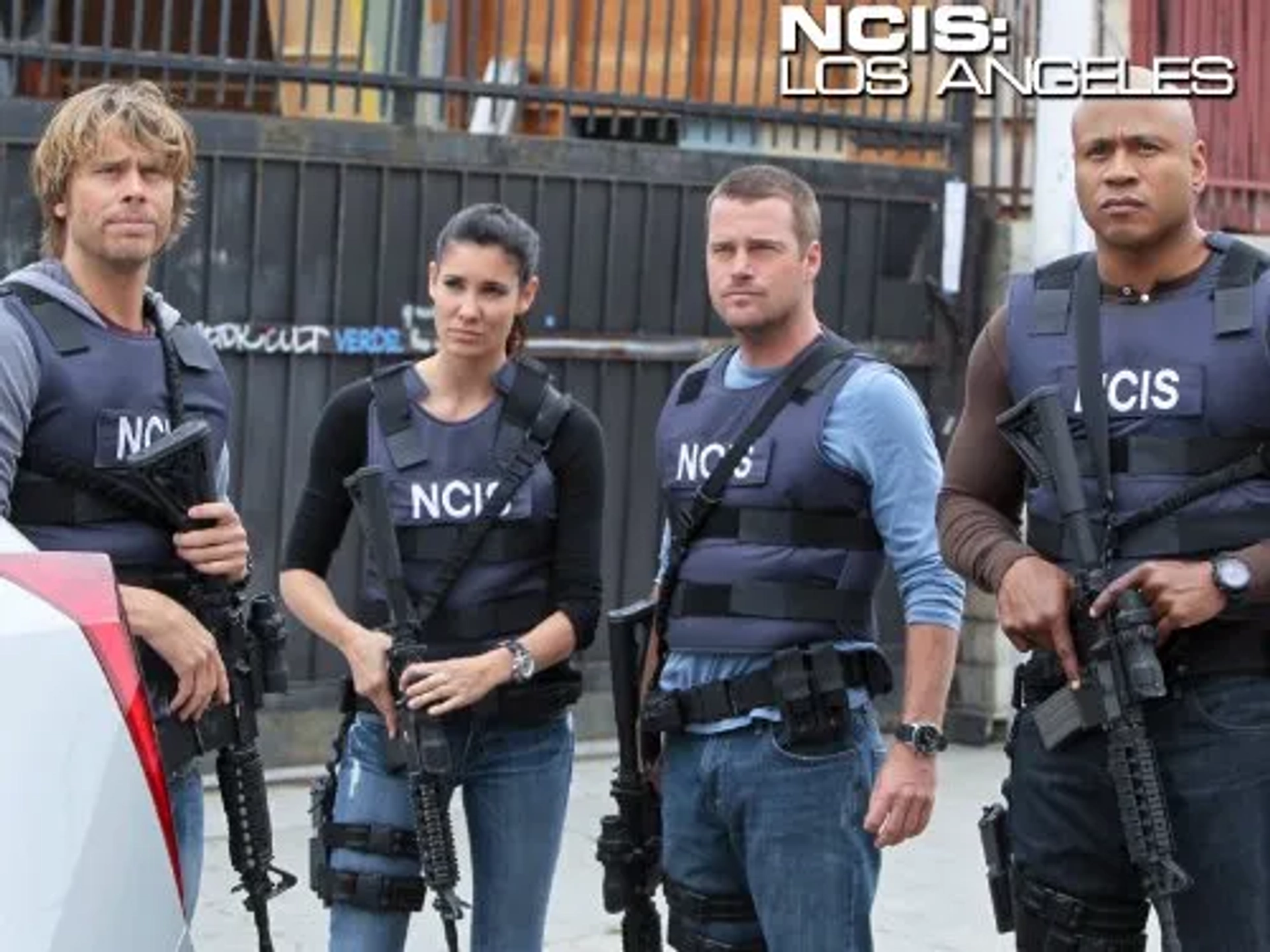 Chris O'Donnell, LL Cool J, Eric Christian Olsen, and Daniela Ruah in NCIS: Los Angeles (2009)