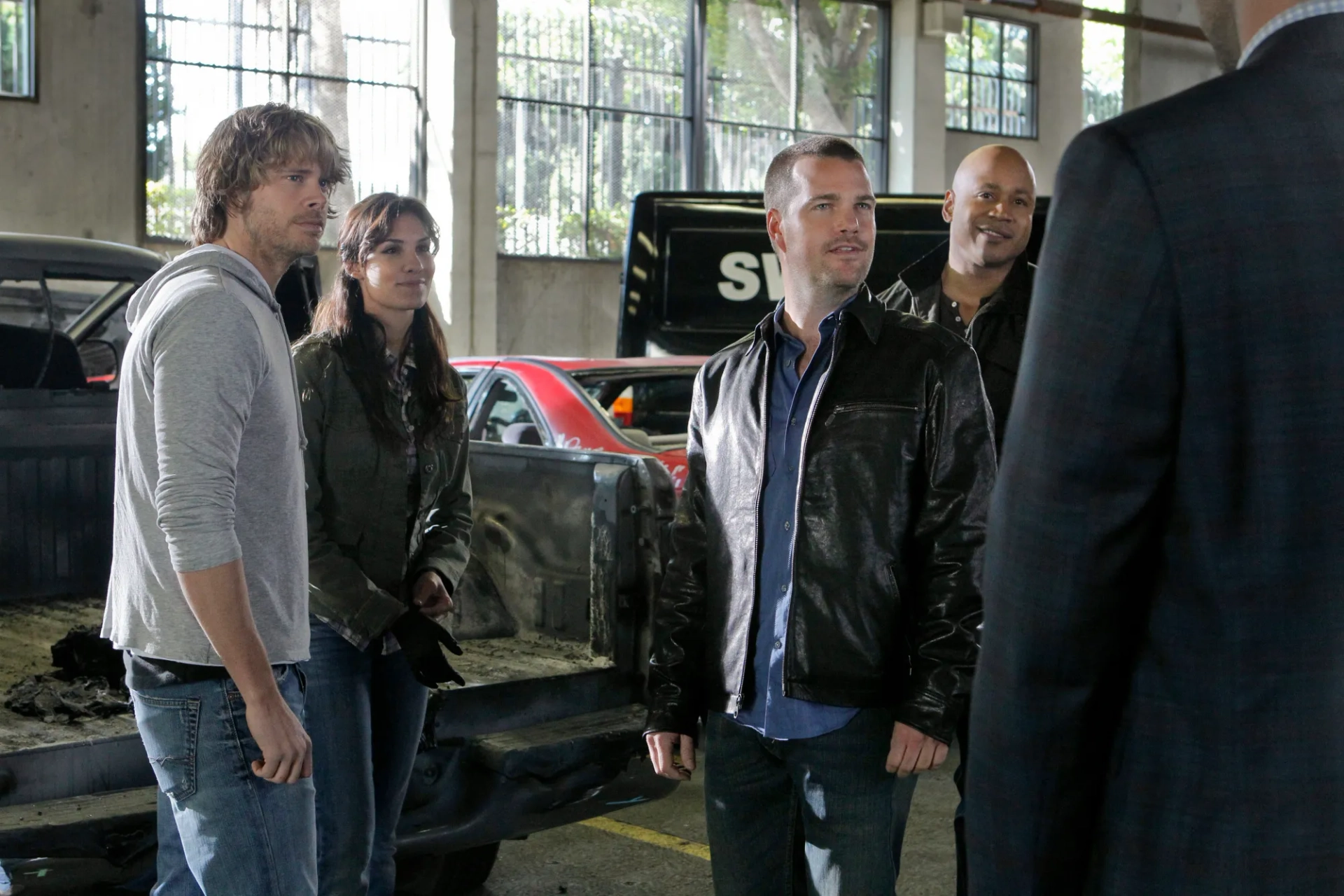 Chris O'Donnell, LL Cool J, Eric Christian Olsen, Peter Cambor, and Daniela Ruah in NCIS: Los Angeles (2009)