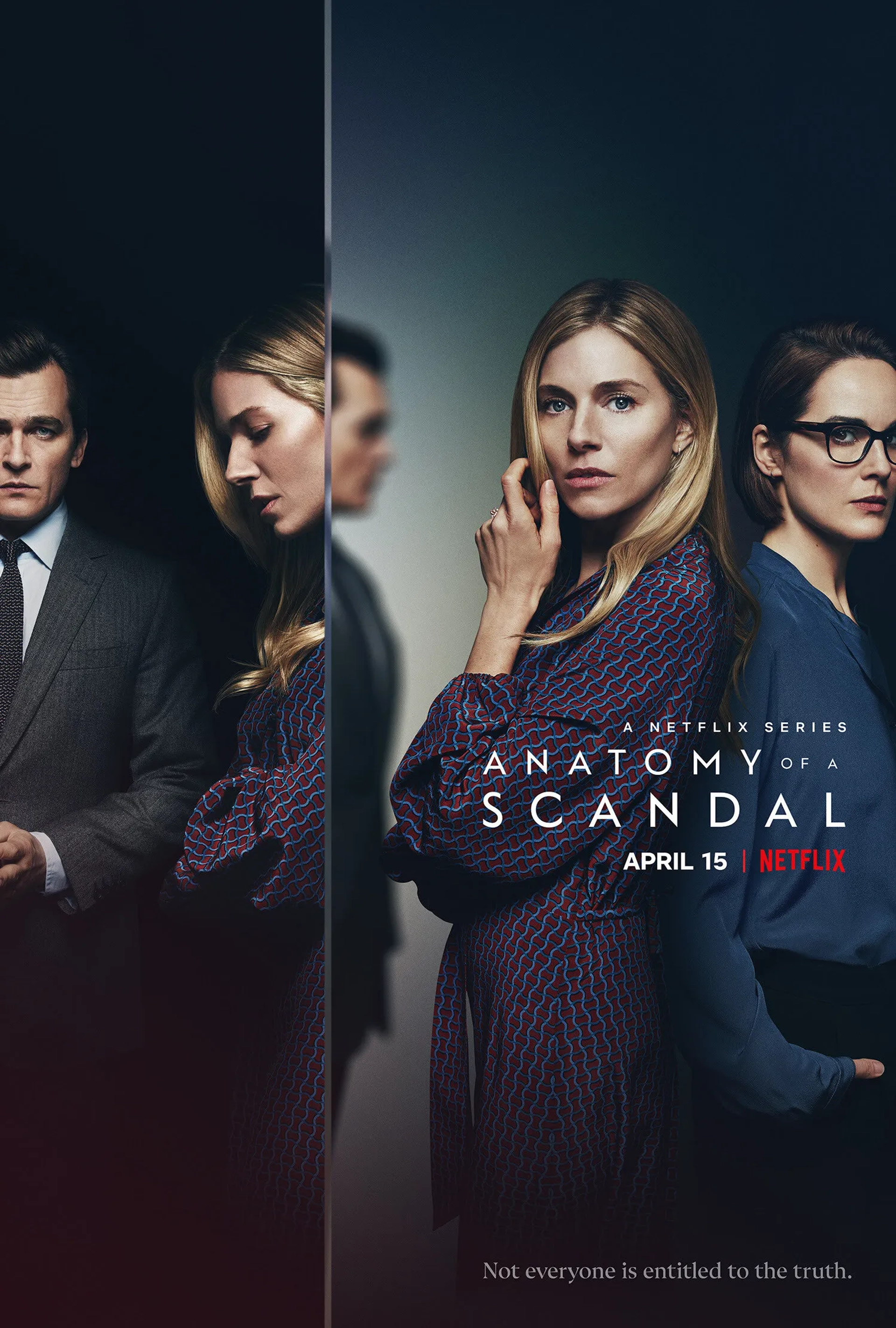 Sienna Miller, Rupert Friend, and Michelle Dockery in Anatomy of a Scandal (2022)