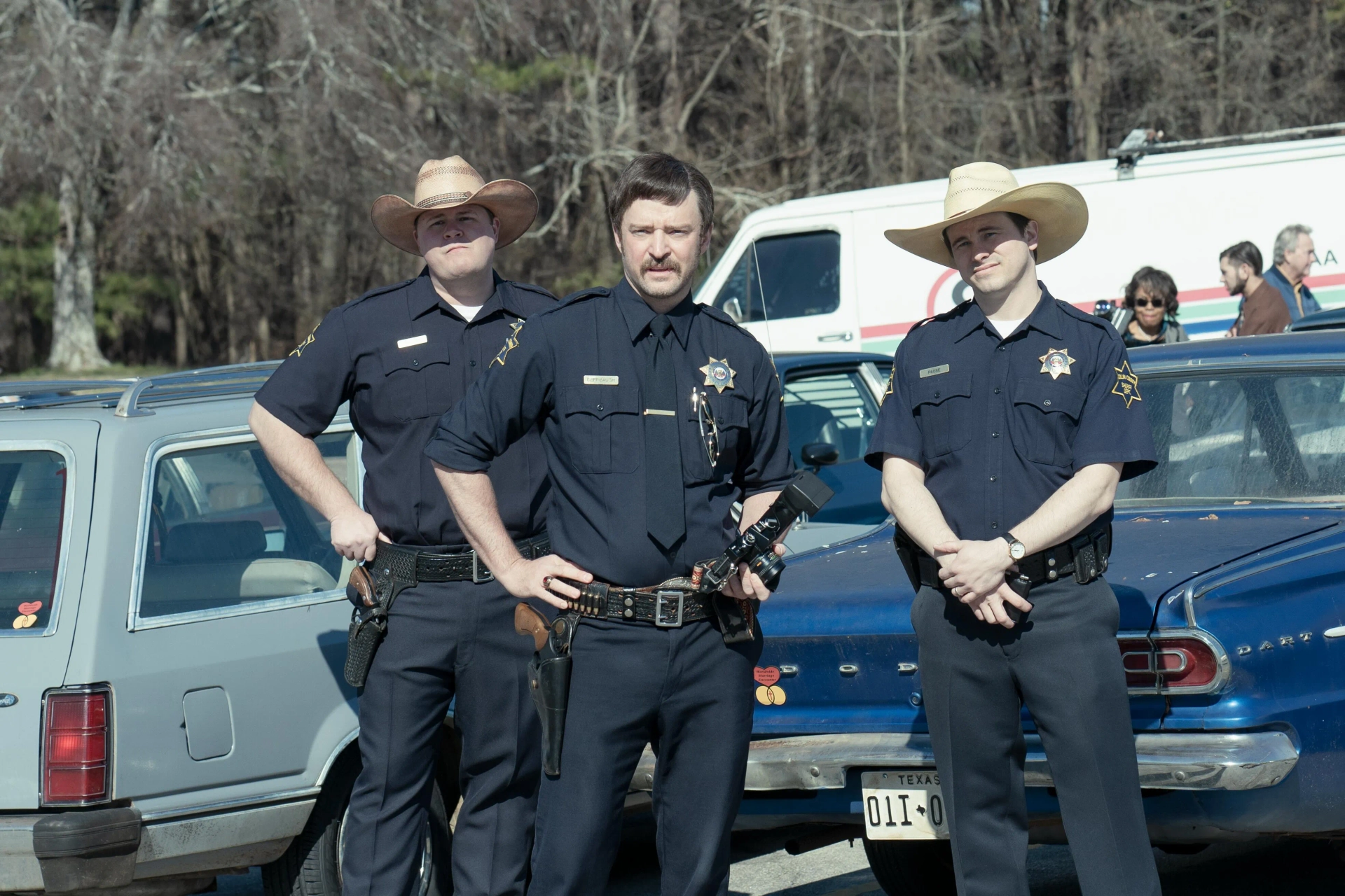 Justin Timberlake, Jason Ritter, and Shaun Michael Lynch in Candy (2022)