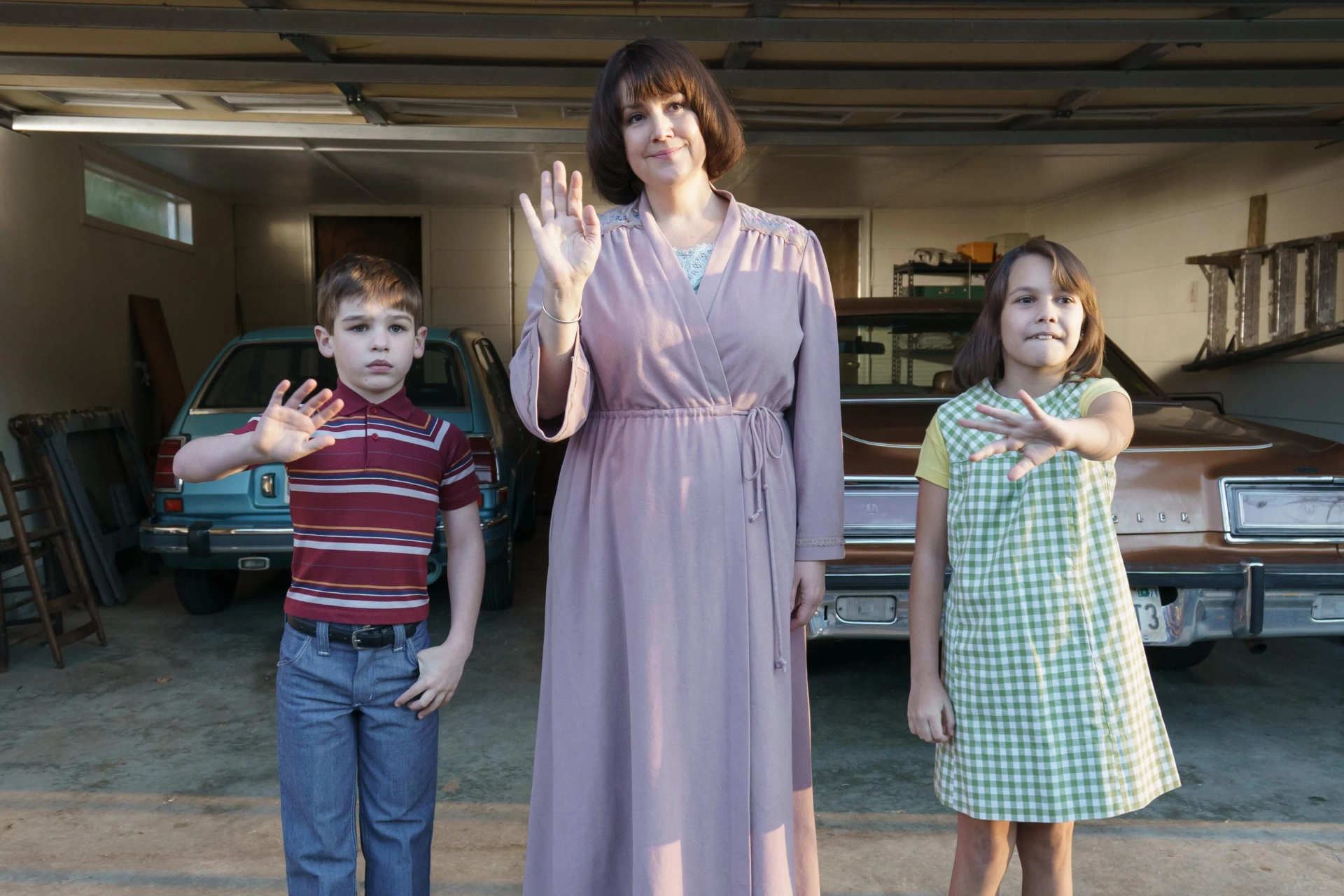 Melanie Lynskey, Antonella Rose, and Hudson Hughes in Candy (2022)