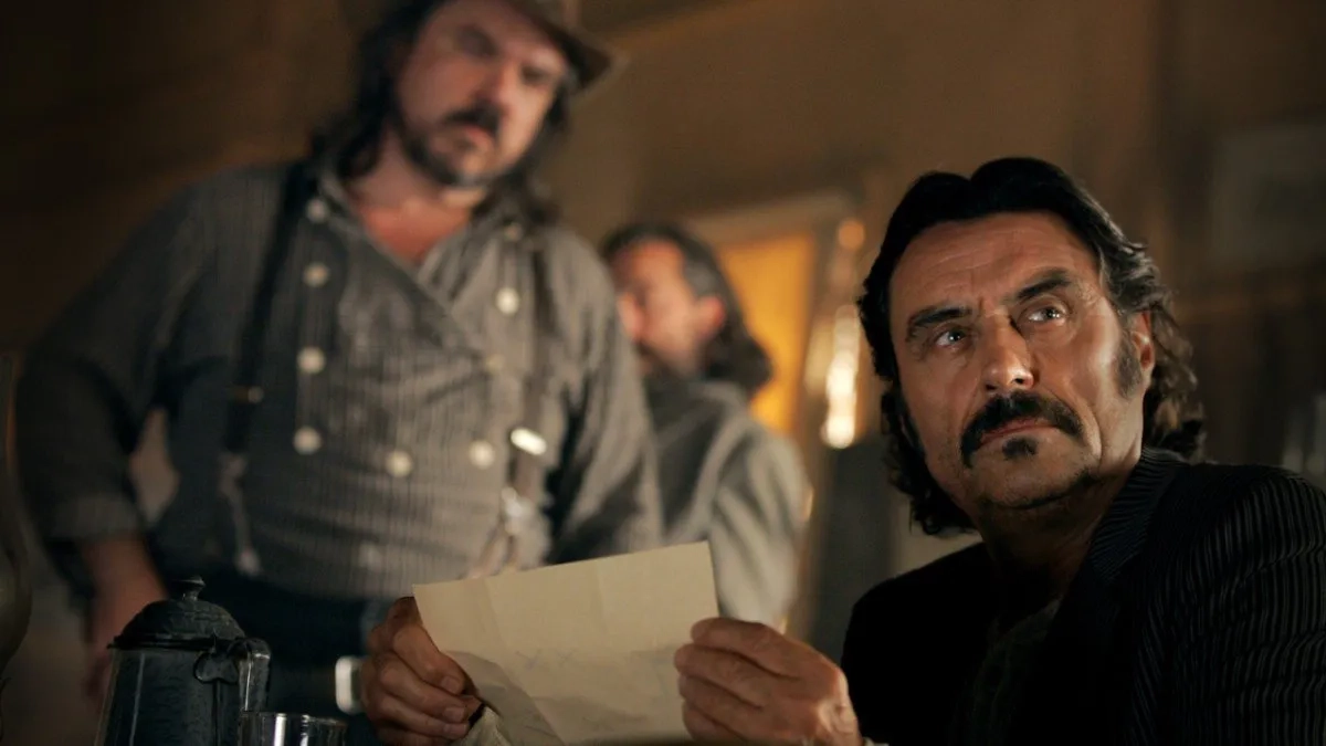 W. Earl Brown, Ian McShane, and Titus Welliver in Deadwood (2004)