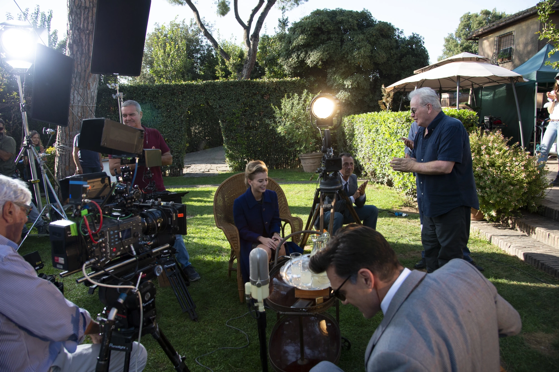 Eliana Jones, Bobby Moresco on set of Lamborghini