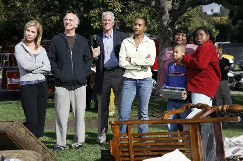 Vivica A. Fox, Ted Danson, Larry David, Ellia English, Cheryl Hines, Nick Nervies, and Carla Jeffery in Curb Your Enthusiasm (2000)