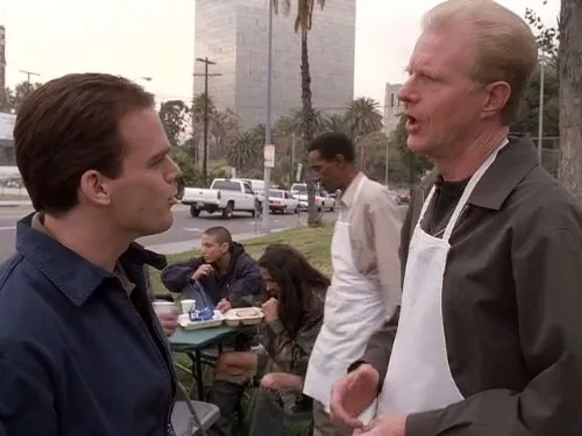 Ed Begley Jr. and Michael C. Hall in Six Feet Under (2001)