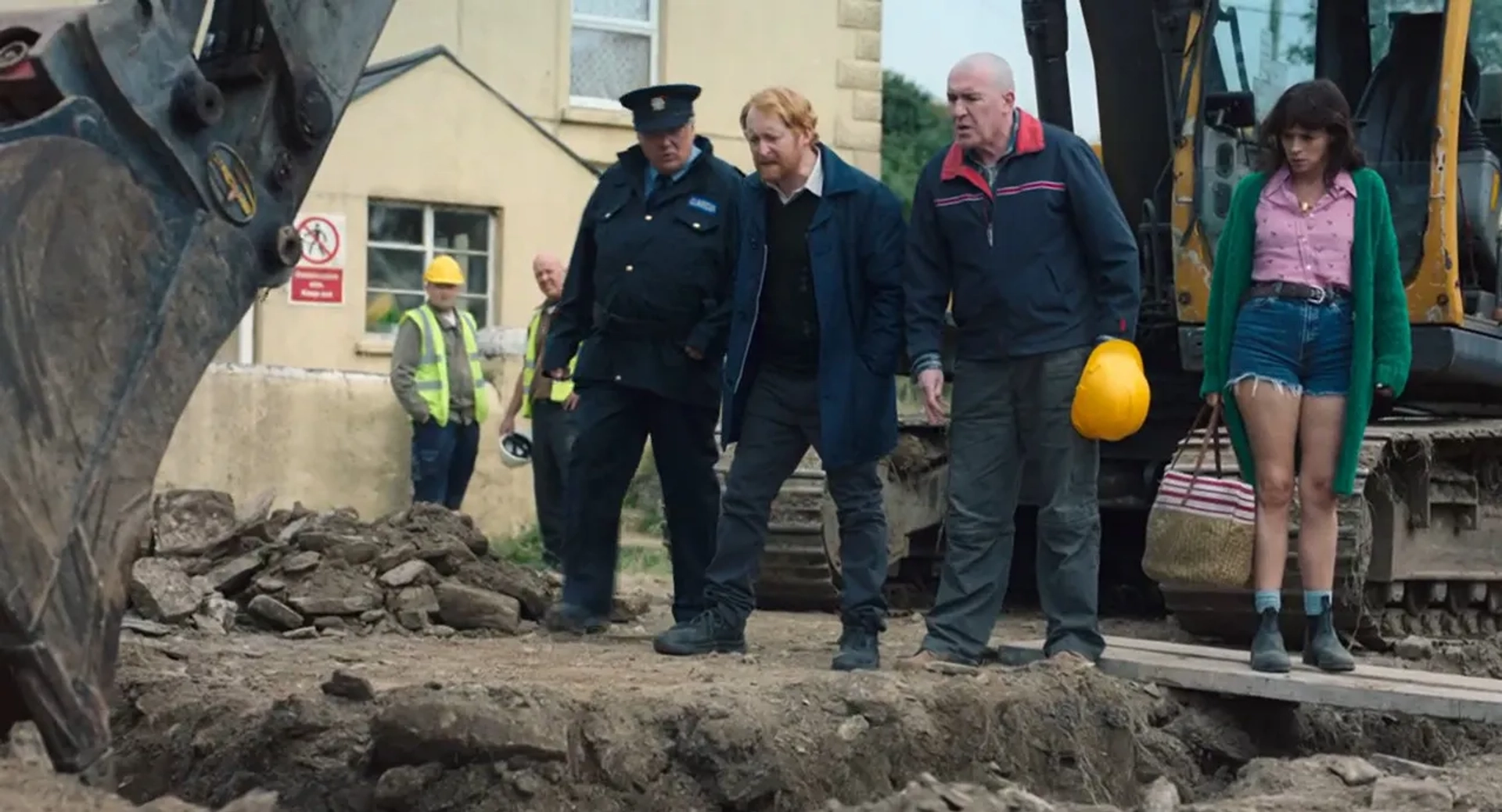 Conleth Hill, Pat Kinevane, Charlene McKenna, and Karl Quinn in Holding (2022)