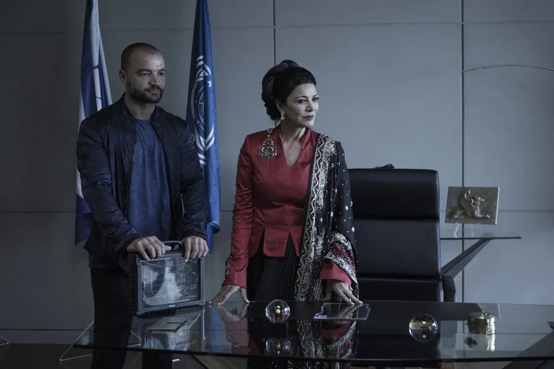 Shohreh Aghdashloo and Nick E. Tarabay in The Expanse (2015)